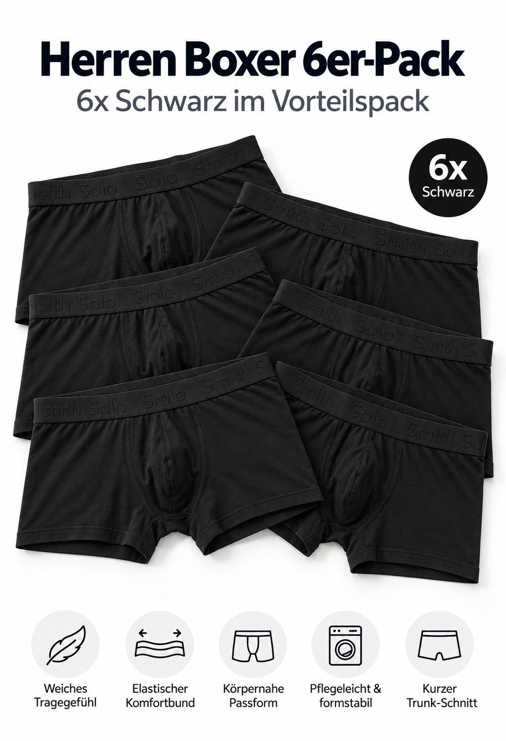 S&S Boxershorts Boxer Herren Baumwolle Unterhosen Männer (Set, 6-St., 3 er, 6er) – Bild 2 von 5