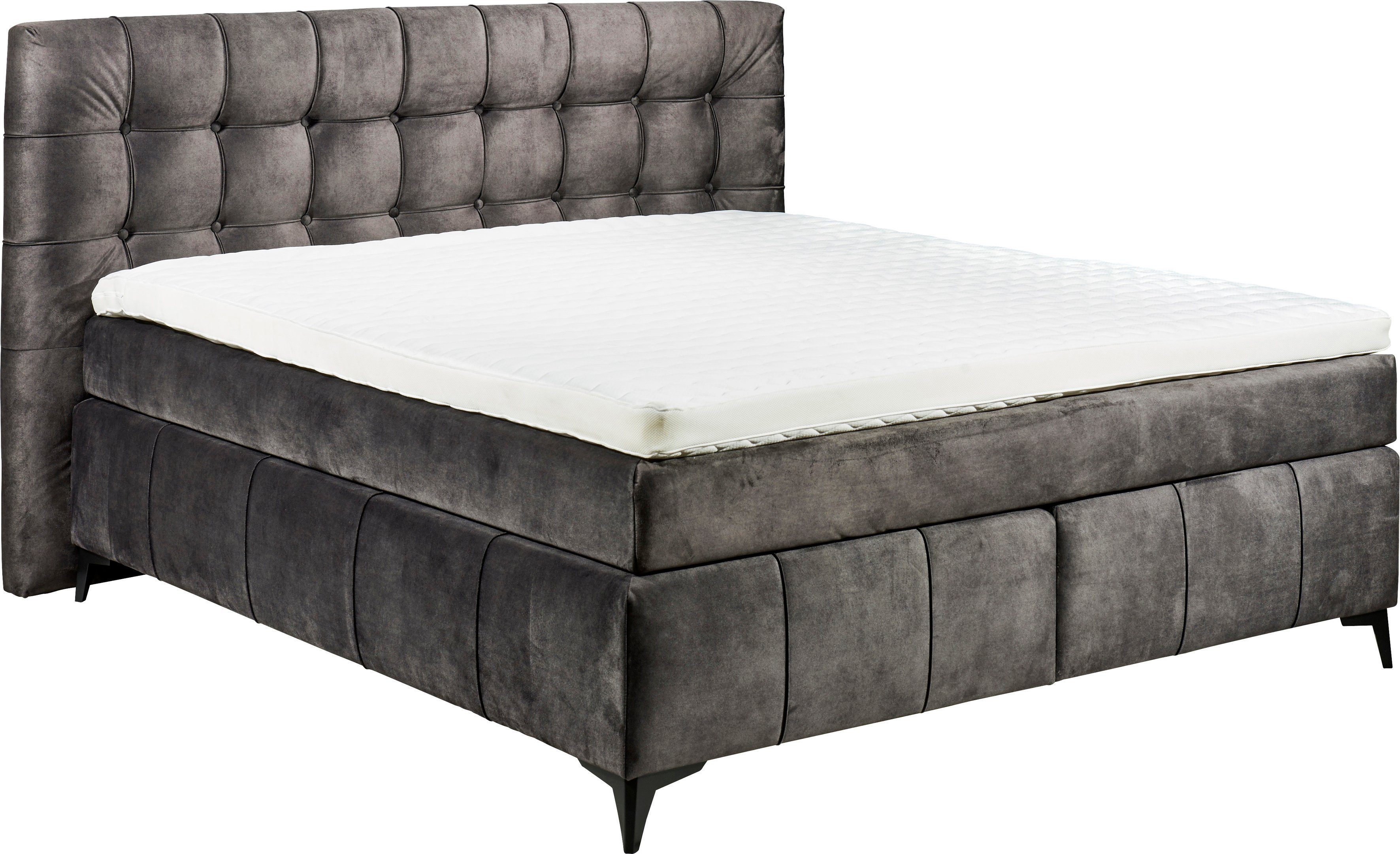 DESIGN dunkelbraun Filzabdeckung inkl. Kokosmatte, Oregon, Duo-Matratze ED Boxspringbett EXCITING -