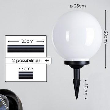 hofstein LED Solarleuchte »Lasa« Solarleuchte aus weißem Kunststoff, 3000 Kelvin, mit ausziehbarem Erdspiess, Außenleuchte mit Ein/Aus-Schalter, Solar