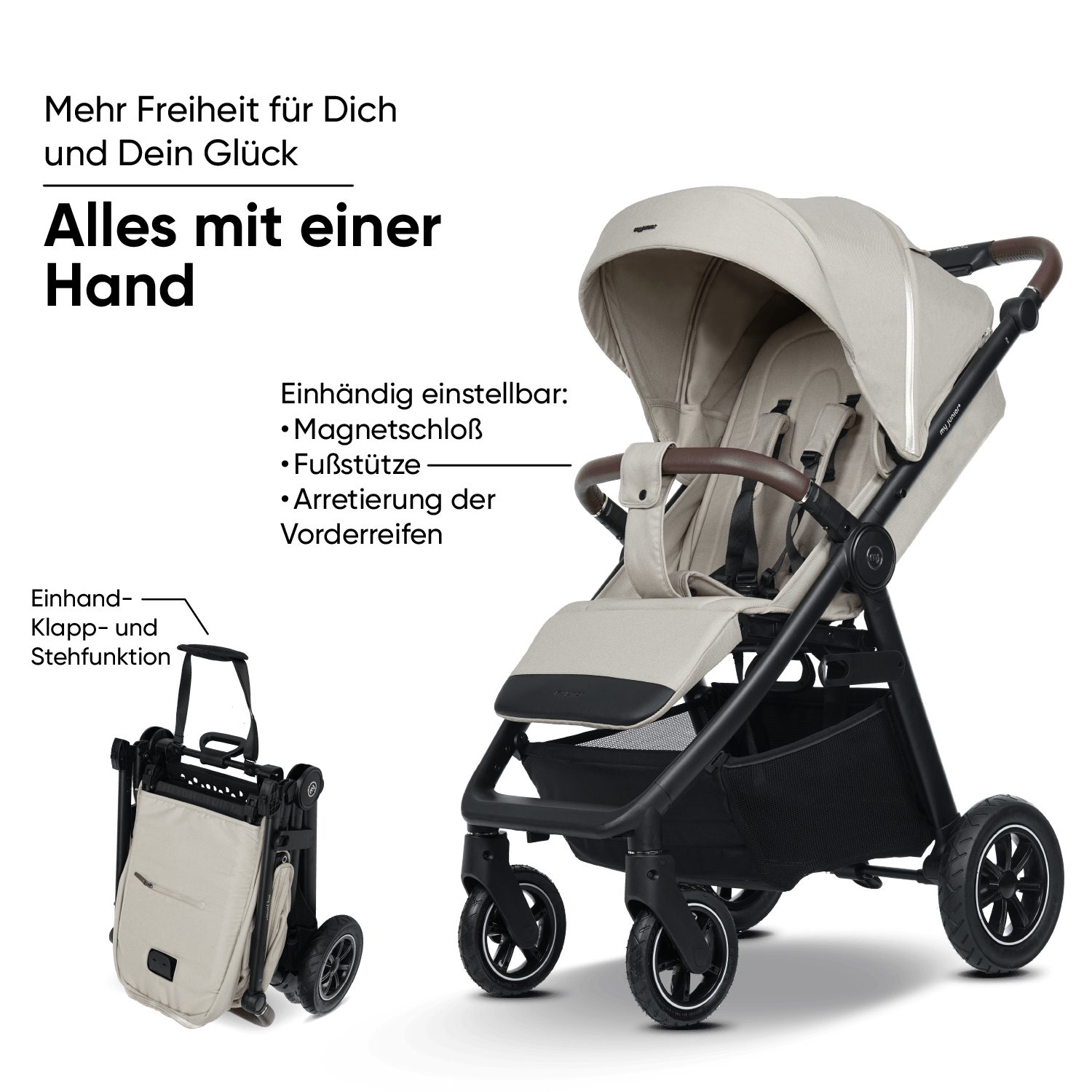 my junior Kinder-Buggy my junior® PLIA² Air Desert Bloom, (3-tlg), großer Komfortbuggy mit Luftreifen