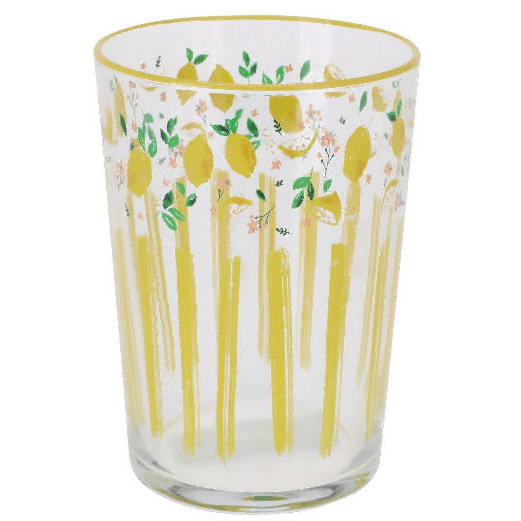 Excellent Houseware Glas Großes Glas mit Obstmuster, 510 ml, Glas