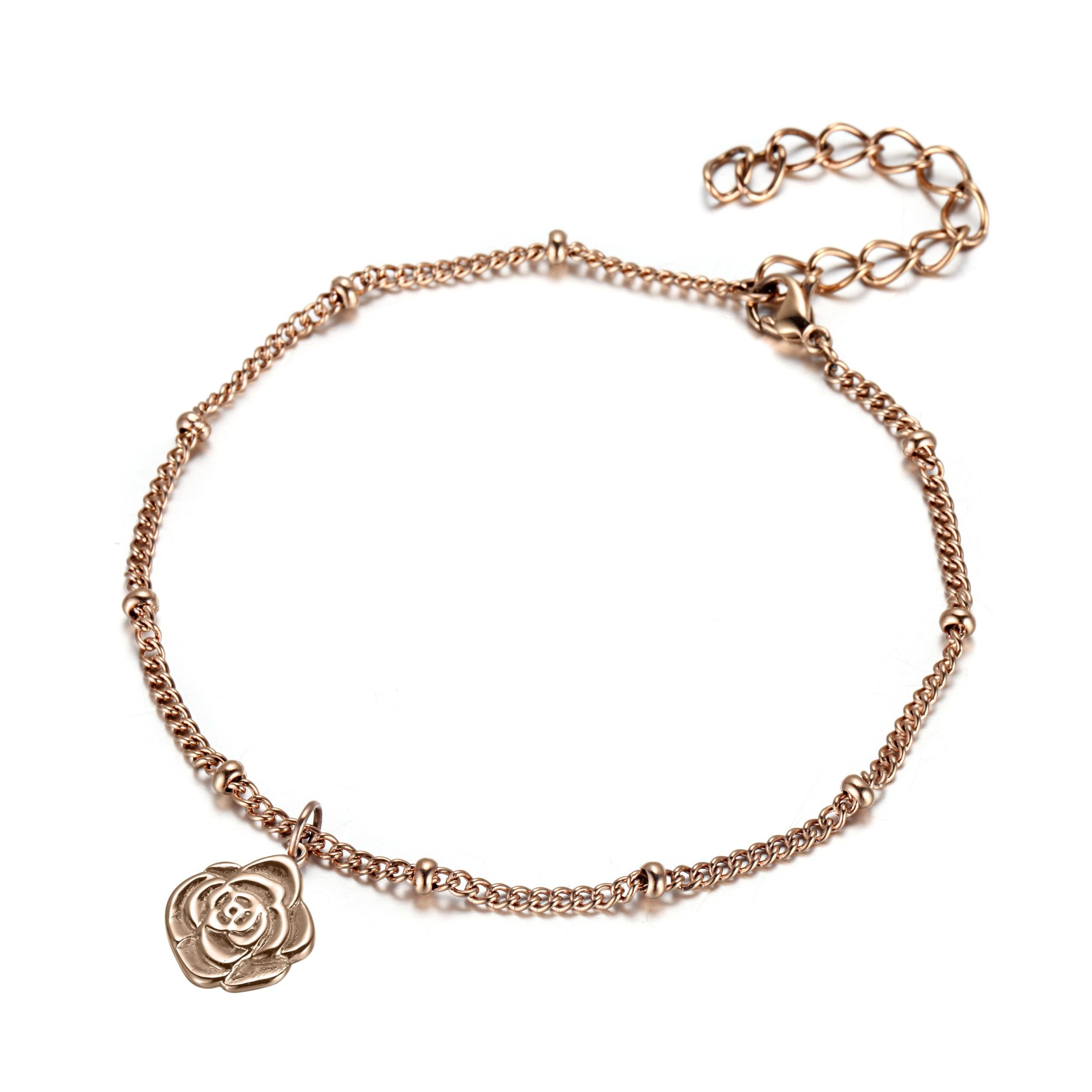 "Rose" Fußkette Fußkette Kingka silberfarben