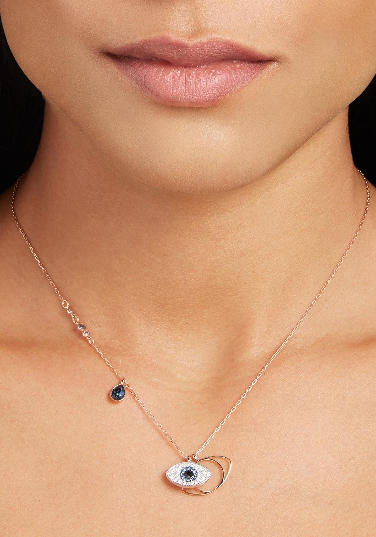 Swarovski Kette mit Anhänger Symbolica Böser Blick magisches Auge, mit Swarovski® Kristall