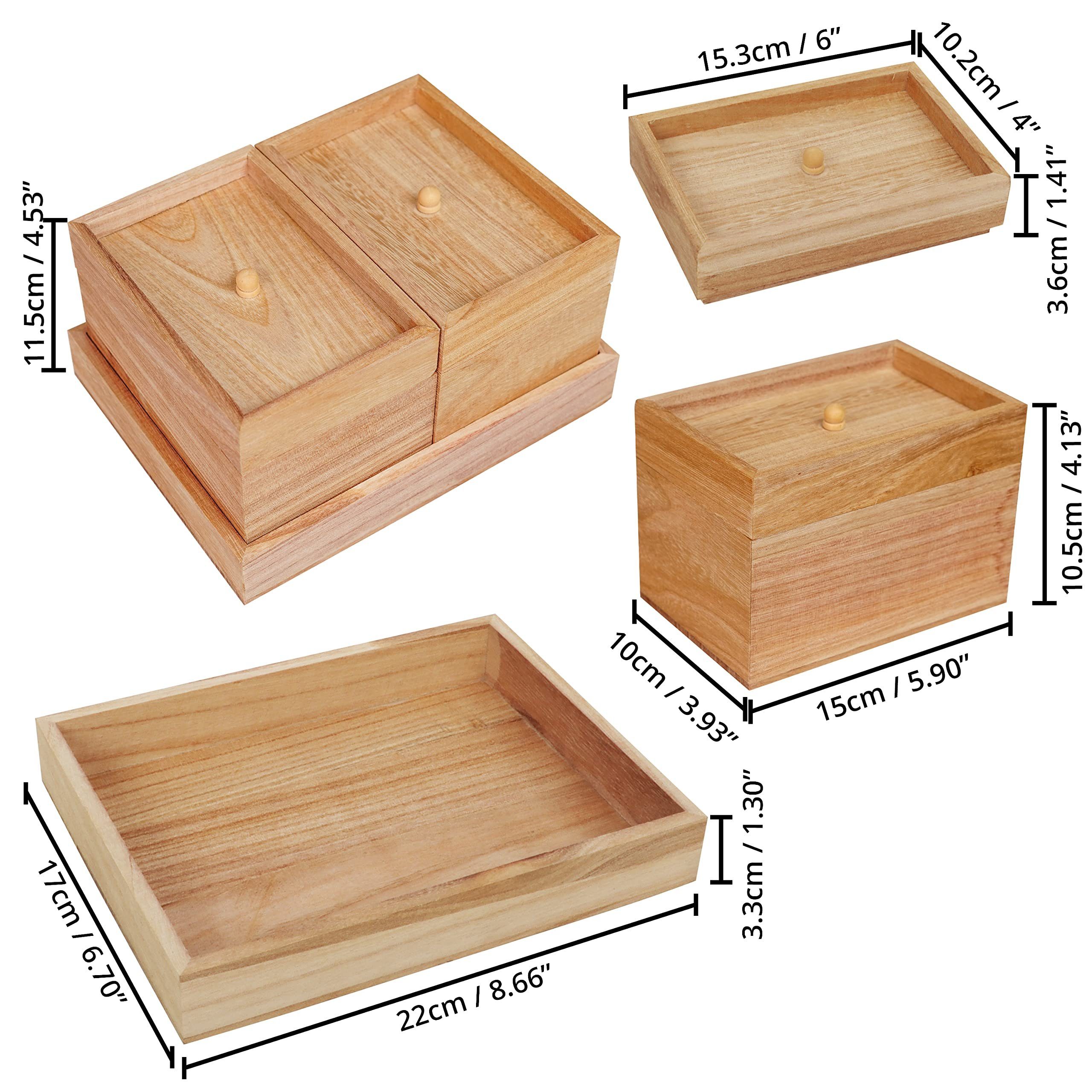 Fächer für Schmuckkästchen 5 Schmuckständer Box Compartments - Damen, Jewelry 5 - Wooden Holz for Women Vous Belle