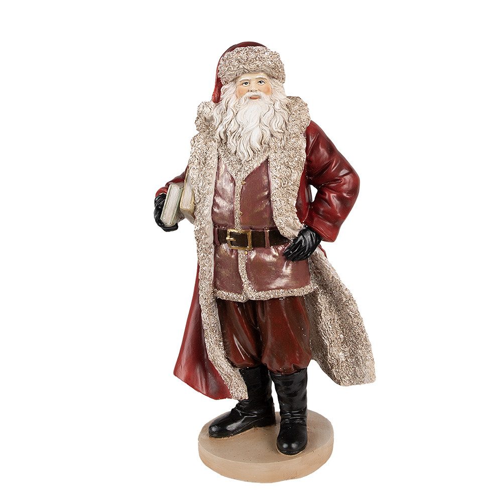 Clayre & Eef Weihnachtsmann Weihnachtsmann Figur 18x14x33 cm Rot Polyresin Weihnachtsdekoration, Sammlerfigur, Weihnachtsfigur, Dekofigur zur Weihnacchtszeit