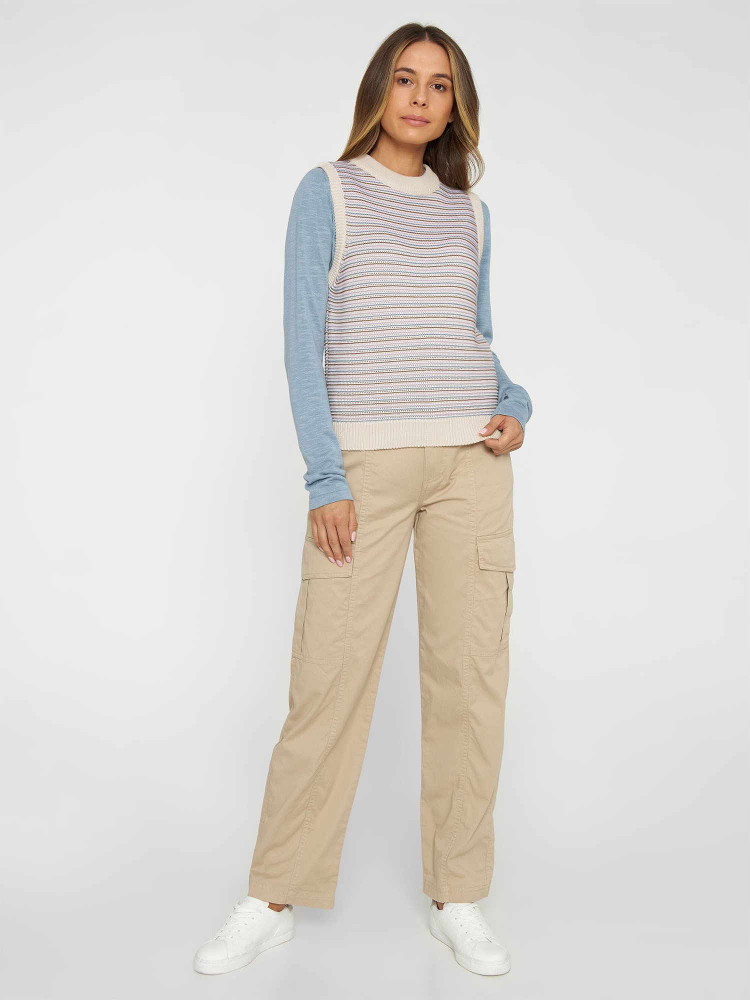 Pullunder Relaxed Fit Cotton Knit Vest