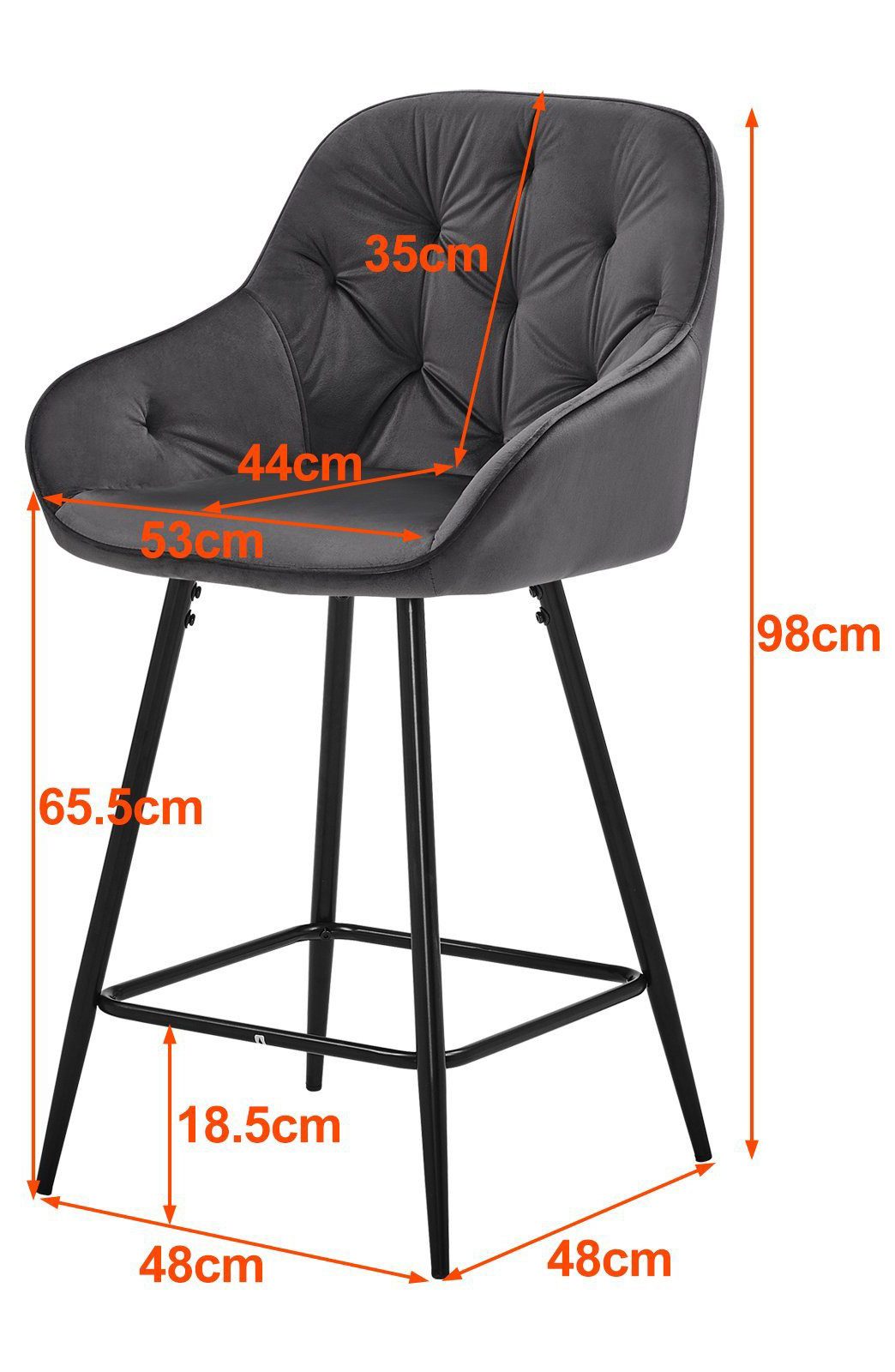 Ofcasa Barhocker Samt Barstuhl (2er Set), günstig online kaufen