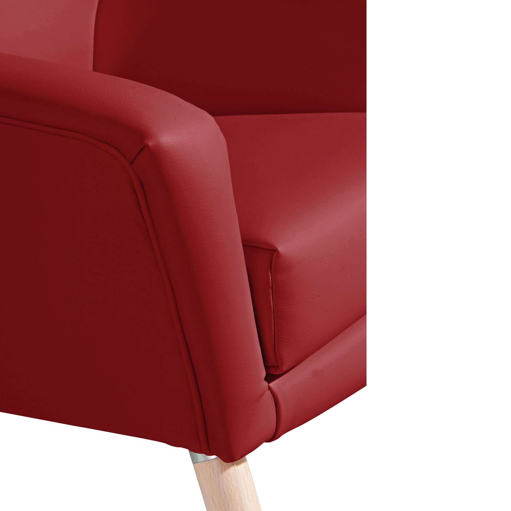 Buche natur hochwertig Kachka chilli Sessel verarbeitet,bequemer (Sparpreis inkl. 21089 58 Sitz 1-St), / Sessel Kessel Kunstleder aufm Bezug Versand, Kostenlosem
