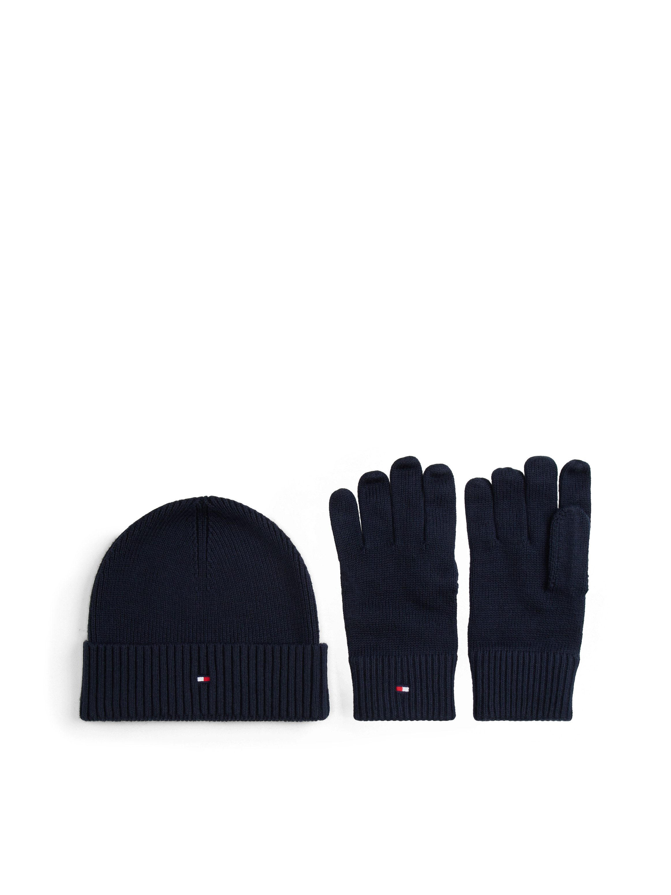 Tommy Hilfiger Beanie TH FLAG BEANIE & GLOVE Set aus Handschuhe und Mütze, in Geschenkbox