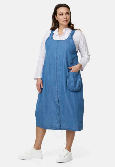 Kekoo A-Linien-Kleid Trägerkleid in Denim Look aus 100% Baumwolle