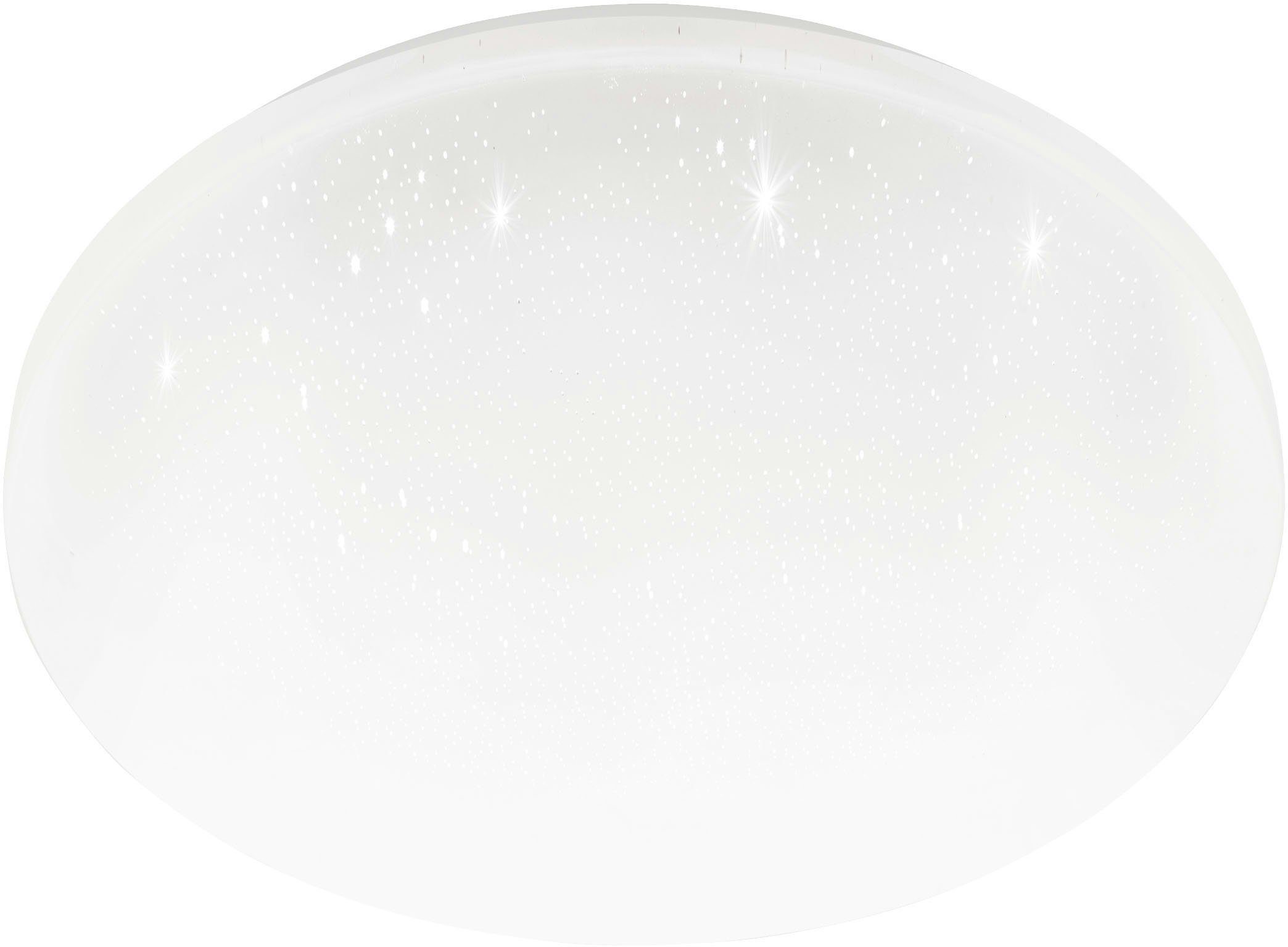 EGLO Deckenleuchte FRANIA-S Deckenlampe, weiß, Kristalleffekt, geringe Aufbauhöhe, 1x18W, LED fest integriert, Neutralweiß, Wohzimmer, Küche, Esszimmer, Flur, modern, rund, 1100 Lumen, 28x7cm