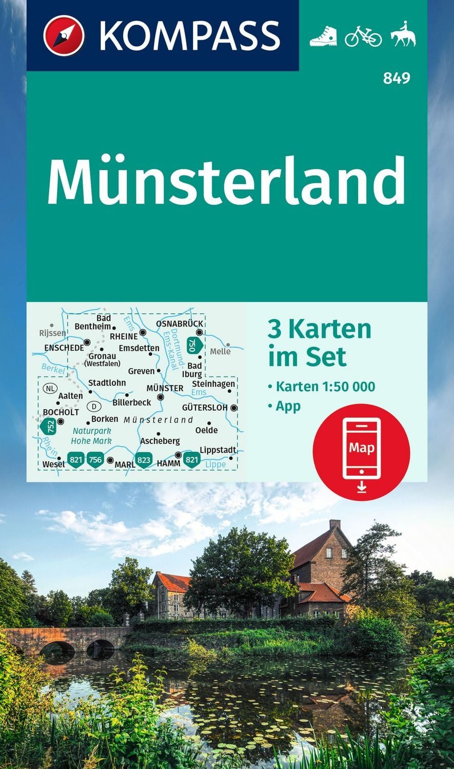 KOMPASS Wanderkarten-Set 849 Münsterland (3 Karten) 1:50.000 / diverse