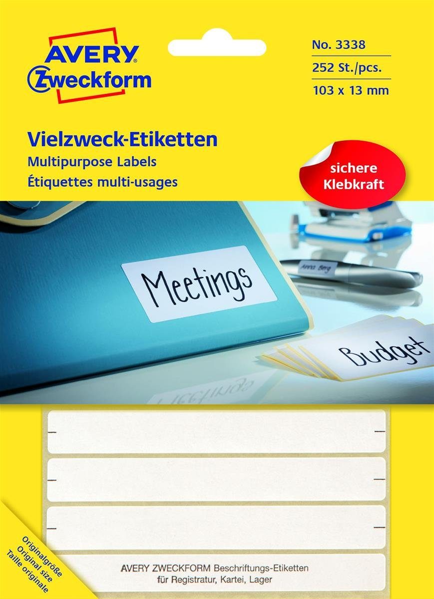 Vielzweck-Etiketten, Zweckform Avery 105 Zweckform AVERY x 13 Kugelschreiber mm