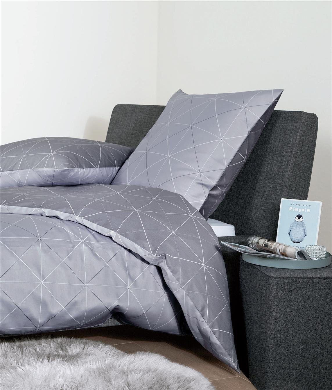 Janine Bettwäsche Palermo Janine Mako Satin Bettbezug geometrische Muster s günstig online kaufen