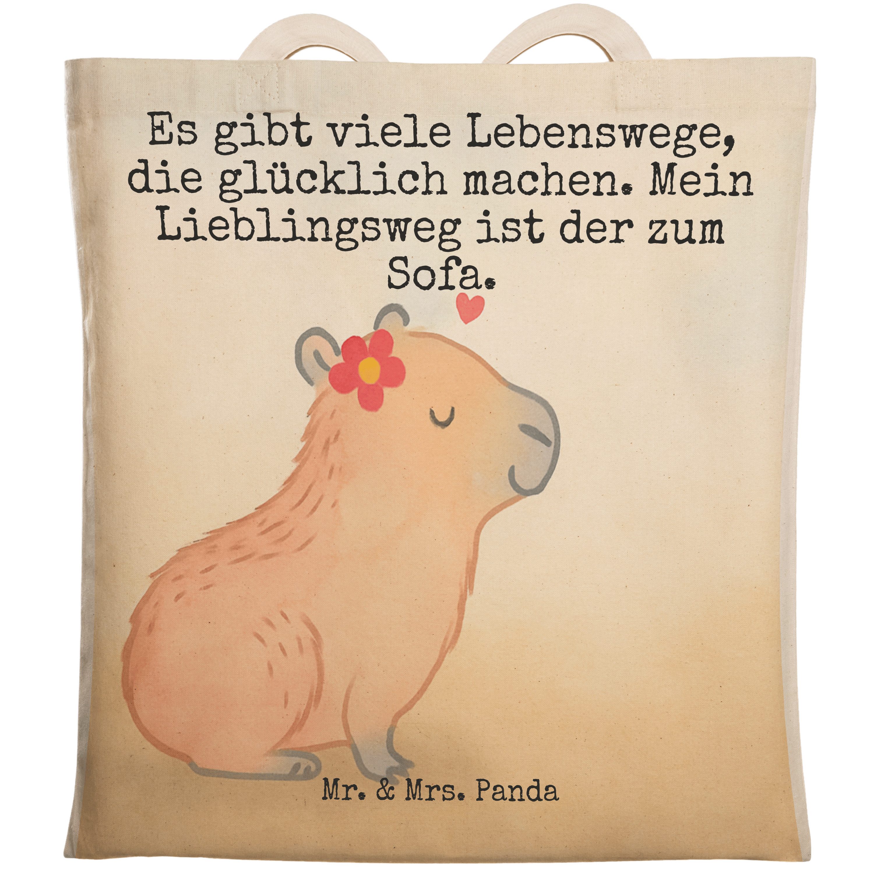 Tragetasche Capybara Blume Design, Stoffbeutel, Weiß, Tragetasche, Beutel Tasche