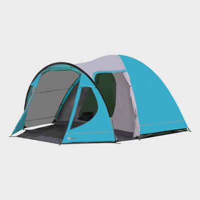 Portal Outdoor Kuppelzelt Zelt für 5 Personen wasserdicht Familienzelt Camping Delta 5 blau, Personen: 5 (mit Transporttasche), mit Moskitonetz große Veranda wetterfest wasserdicht