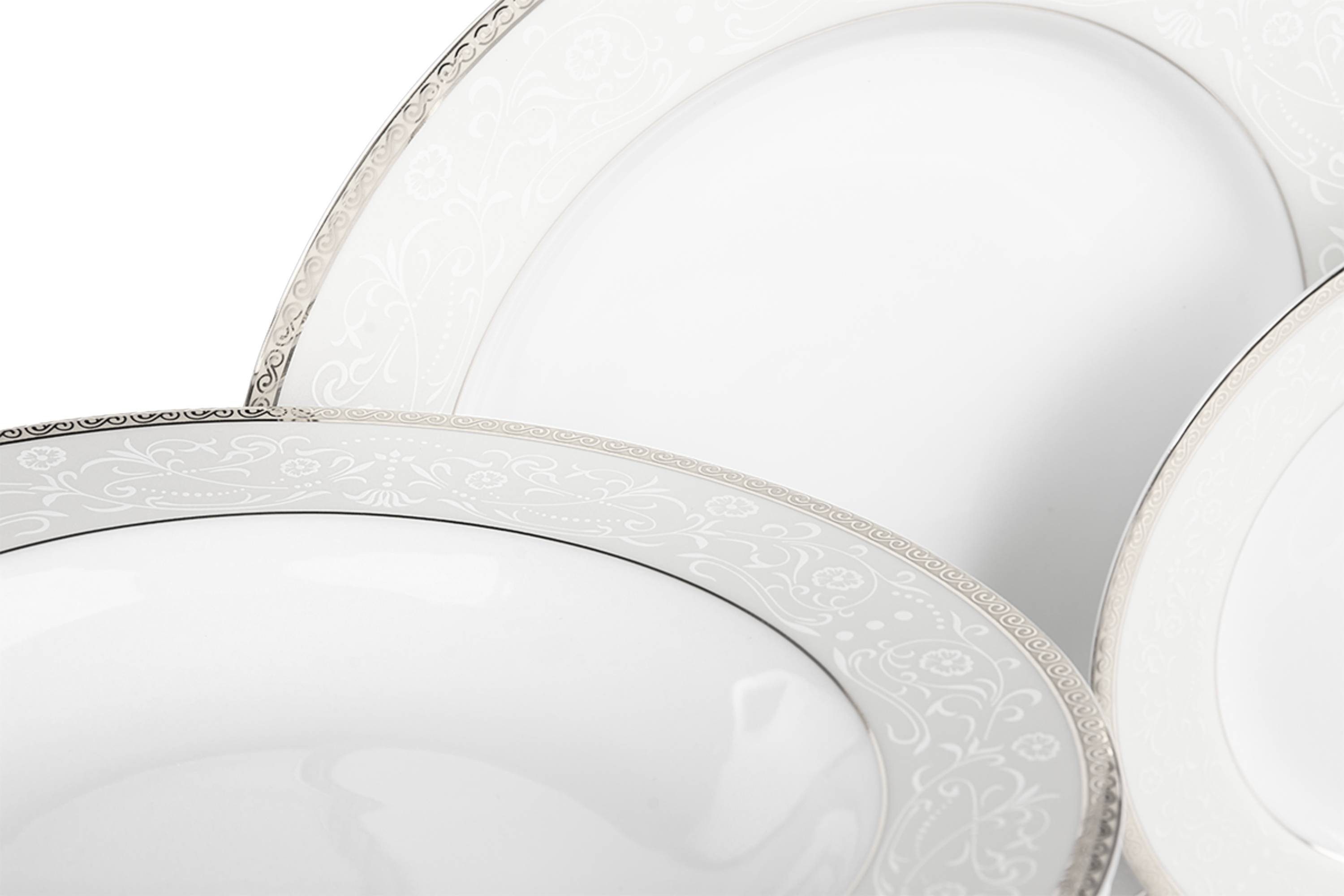 KONSIMO® Tafelservice AGAWA Speiseteller Dessertteller Suppenteller (18-tlg), 6 Personen, Porzellan, ⌀27/ ⌀19,5/ ⌀23,5 cm