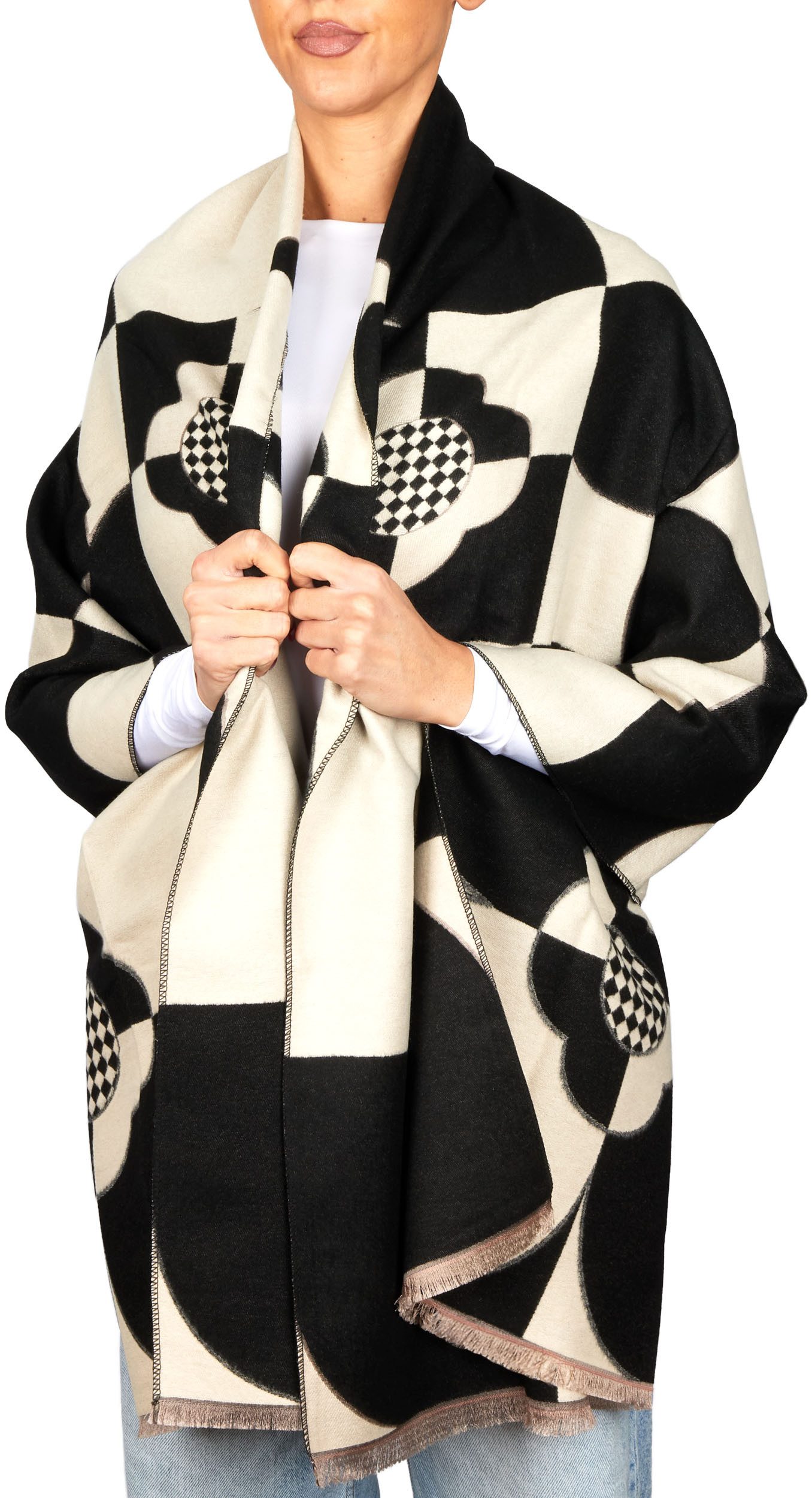 BRUBAKER Schal Cashmirillo Damen Schal mit Modernem Muster - 70 x 200 cm - Warm, (Oversized Schal für Herbst und Winter, 1-St), Kuschelig mit weichem Kaschmir-Gefühl - Damenschal Winterschal