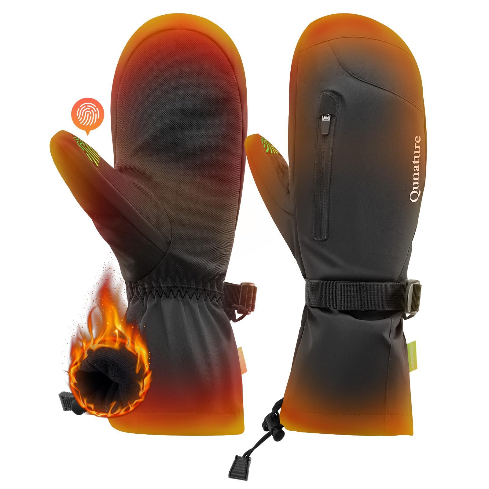 ROCKBROS Skihandschuhe Wärmend, Winddicht, Wasserdicht, Vollfinger Handschuhe mit Touchscreen Touch screen function