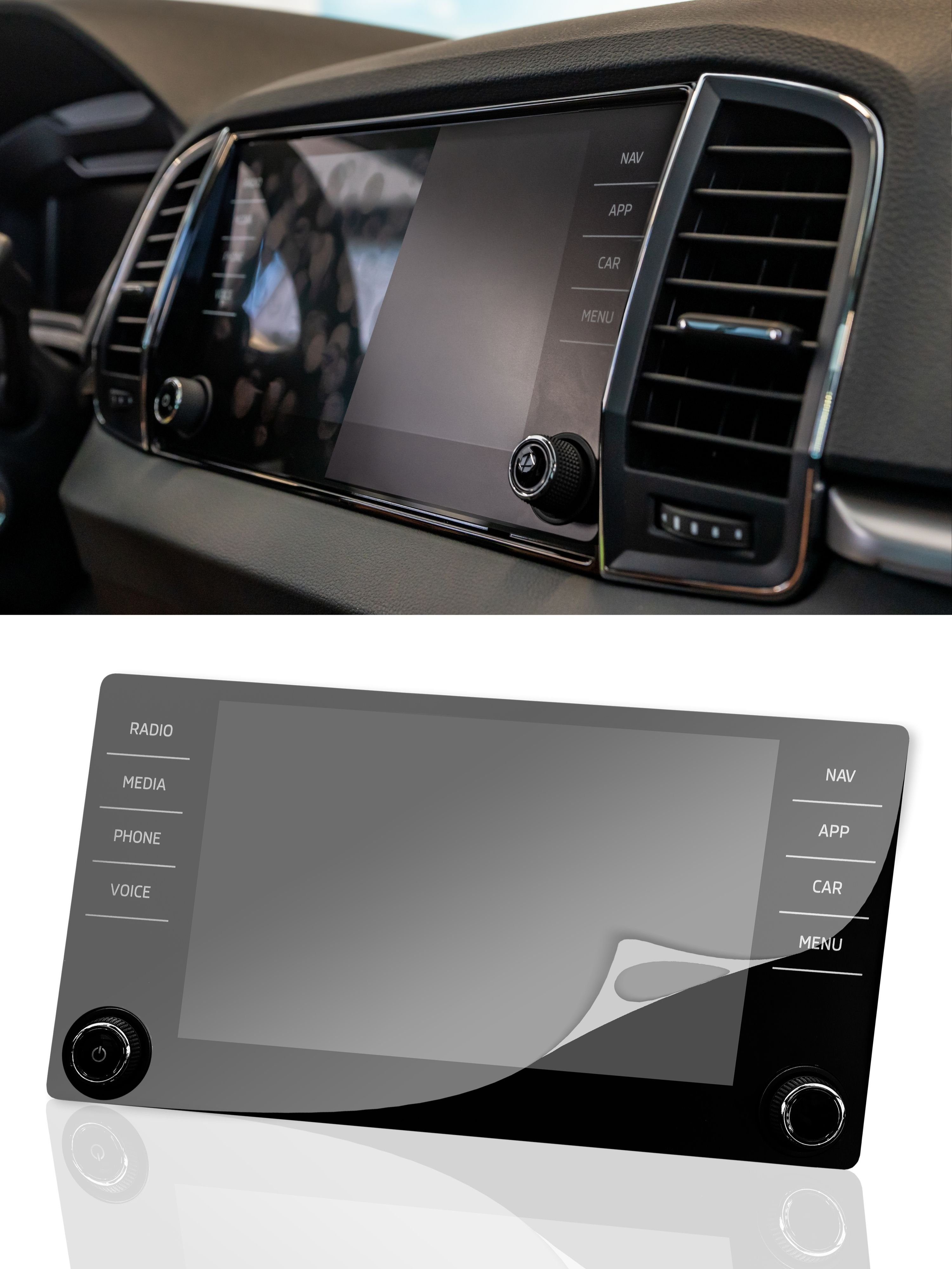 DISSKIN Displayschutzfolie Für Skoda verschiedene Modelle, Anti-Fingerabdruck-Beschichtung, Selbstheilend durch Wärme