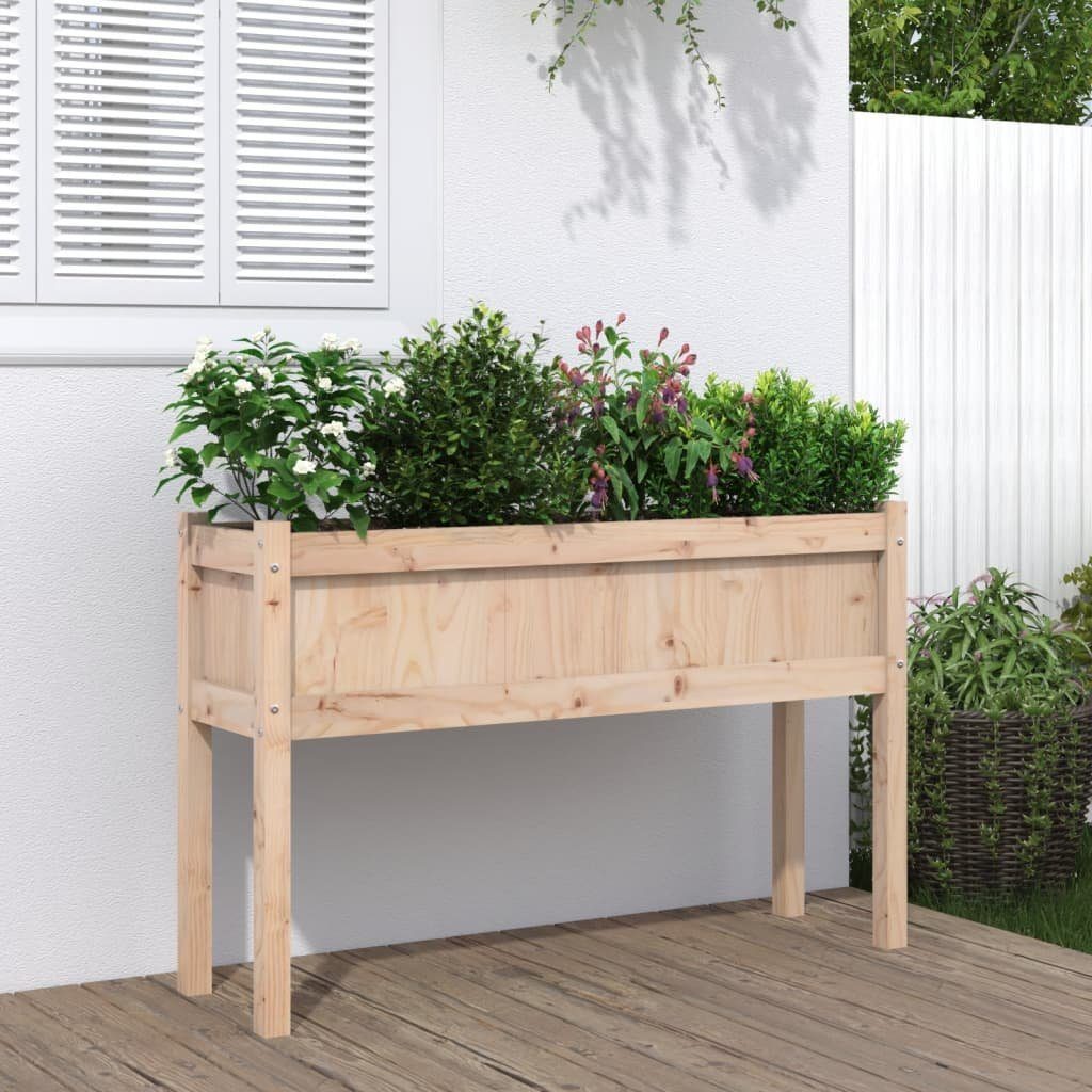 vidaXL Blumentopf Pflanzkübel mit Füßen 110x31x70 cm Massivholz Kiefer (1 St)