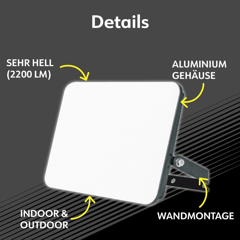 MÜLLER LICHT LED Flutlichtstrahler Müller-Licht Orlando 21600071 LED-Außenstrahler 20 W Leuchtfarben: Ne