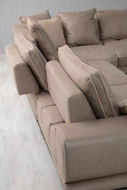 JVmoebel Ecksofa Modernes L-Form Beiges Ecksofa Stilvolle Wohnzimmer Couch Neu, 1 Teile, Made in Europa