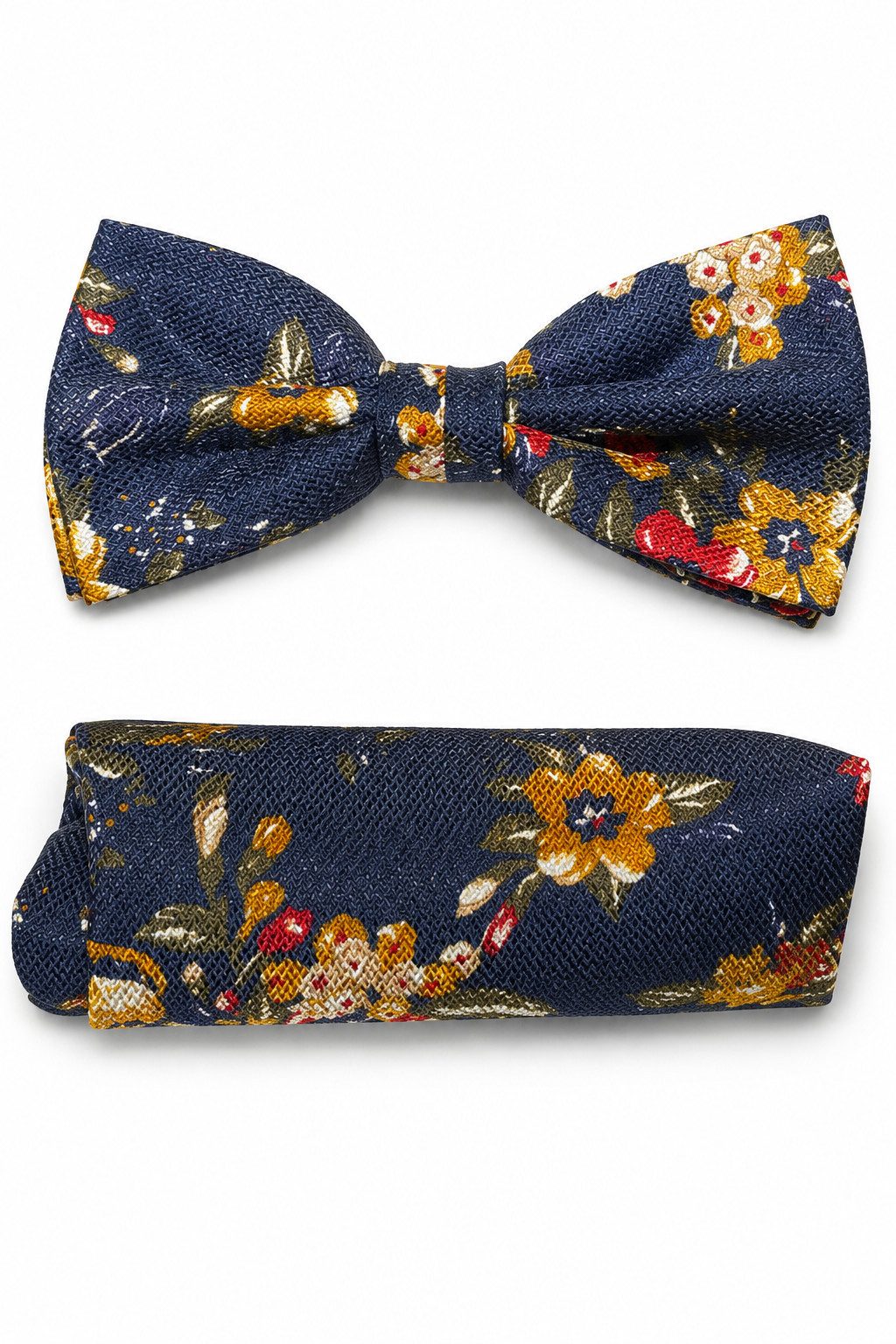Prince Bowtie Fliege - Set Fliege Einstecktuch - Seidenfliege Blumenmuster