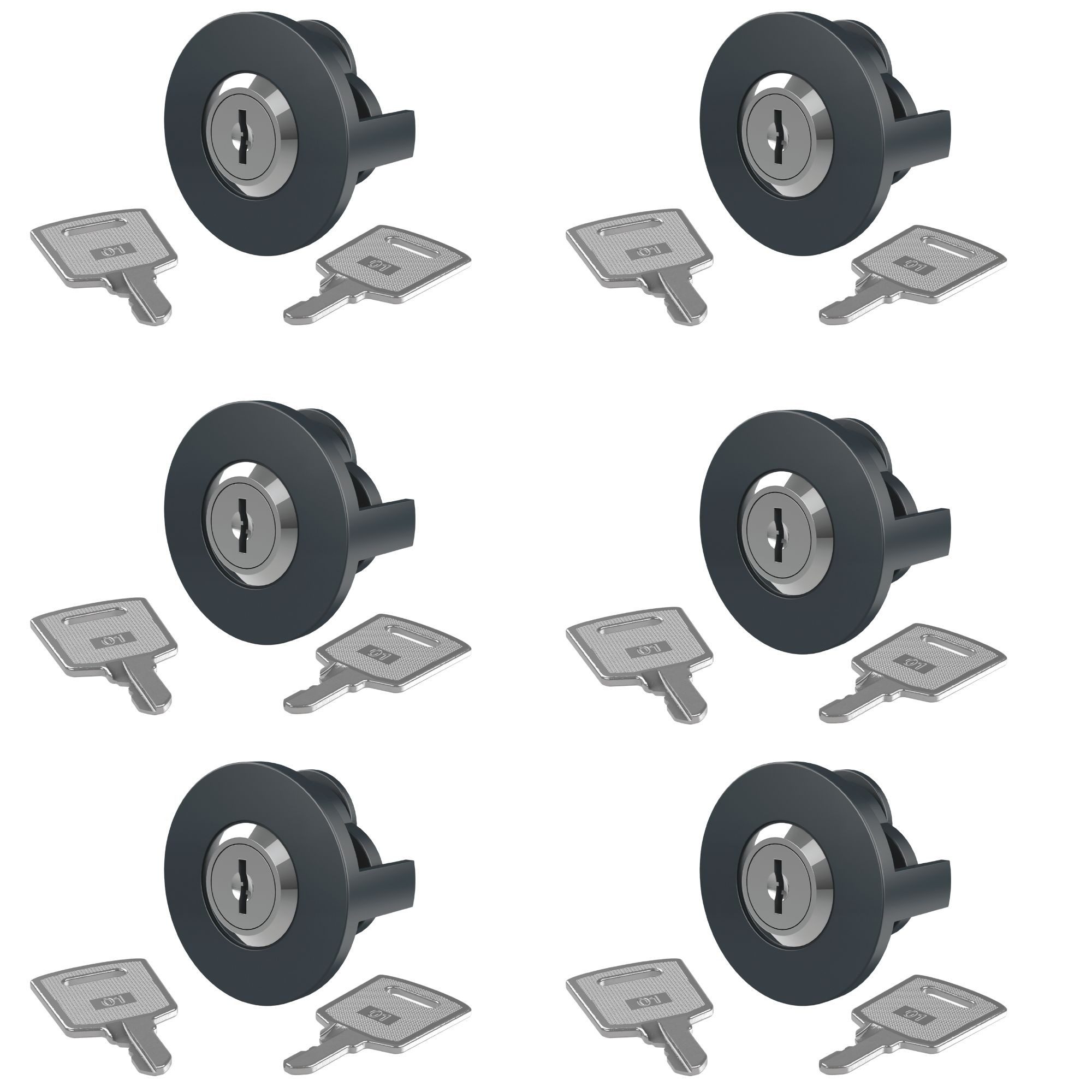 BASI Steckdose Steckdosenschloss, Kindersicherung, Spar-Set, 6-St., Gleichsperrend, 2 Schlüssel pro Schloss, Schuko Steckdosen, 6er Set