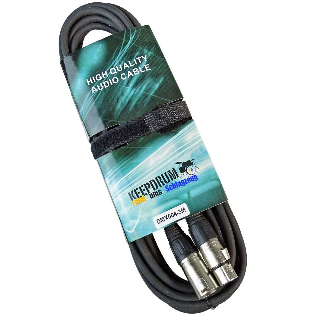 keepdrum keepdrum 3m DMX Kabel 3-pol XLR 100-Ohm 3 Stück Audio-Kabel, XLR, 3 Stück