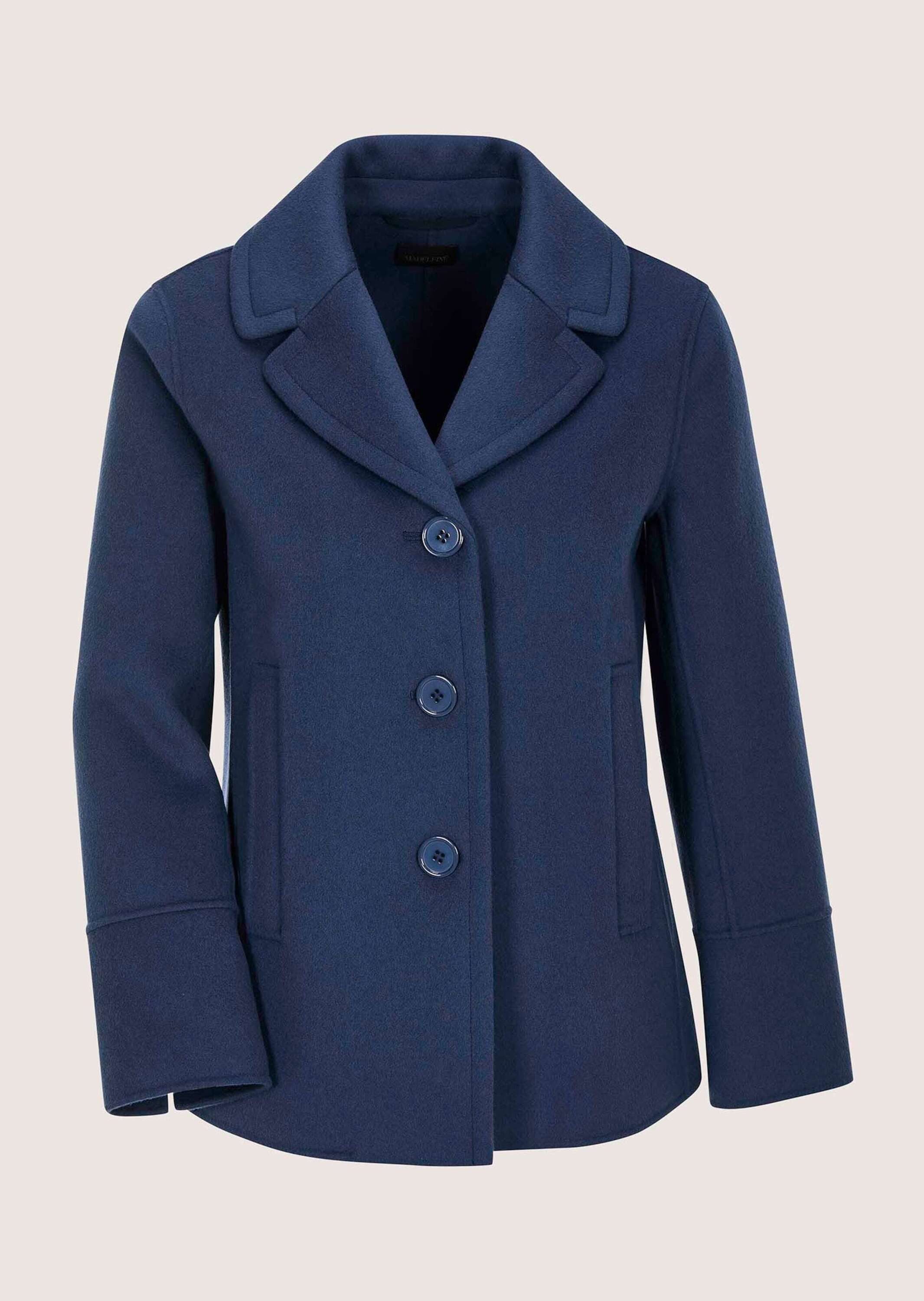 MADELEINE Outdoorjacke Oversized-Jacke mit Reverskragen Wolljacke mit Knopfleiste, Leistentaschen und Langarm