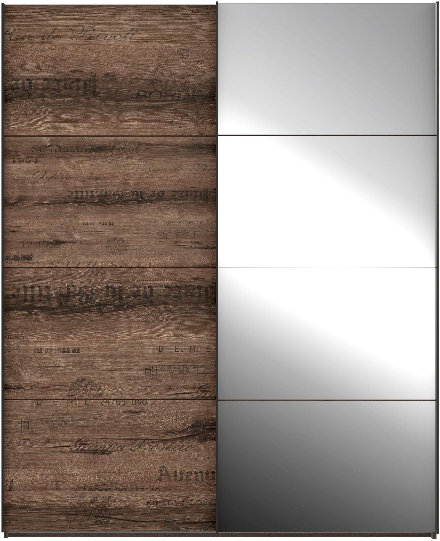 FORTE Schwebetürenschrank Jacky, mit Spiegelpaneele, Metallgriffe (B/H/T ca: 170/210x61) – Bild 2 von 5