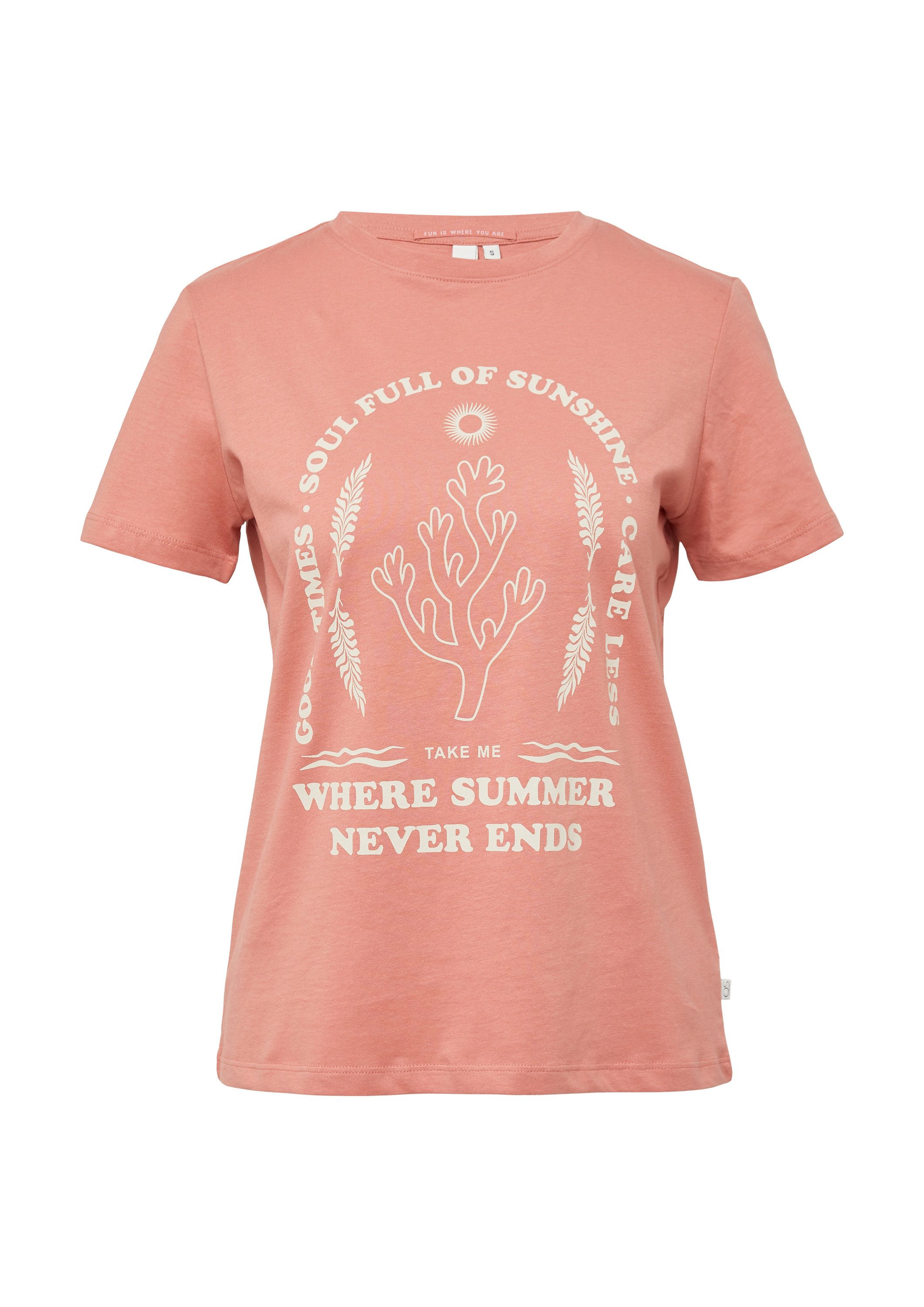 QS Kurzarmshirt T-Shirt Baumwoll T-Shirt mit Frontprint günstig online kaufen