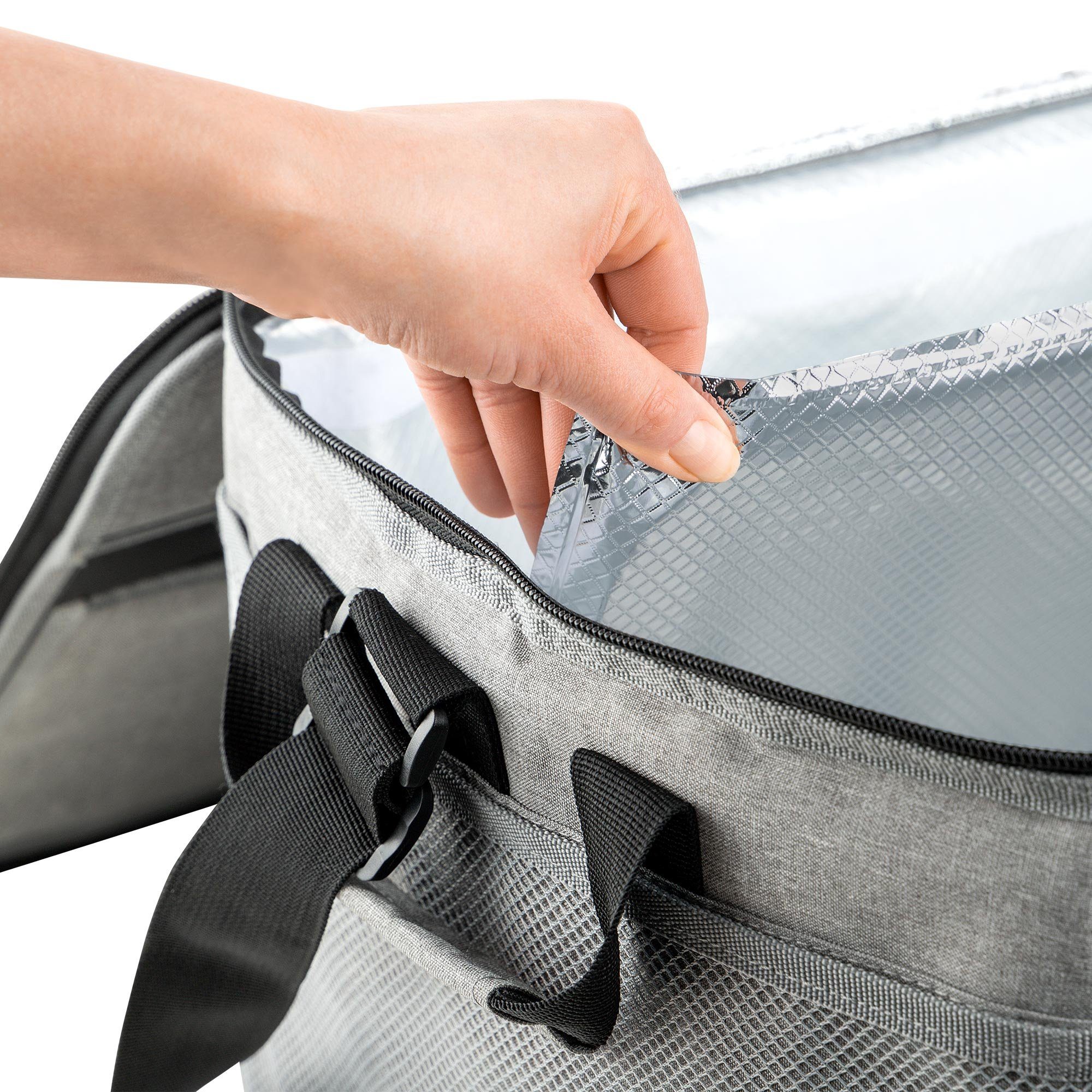 bomoe Kühltasche 52 Liter XXL Kühltasche faltbar IceBreezer, Grau, Outdoor Rucksack mit 16h Kühlfunktion – Bild 5 von 5