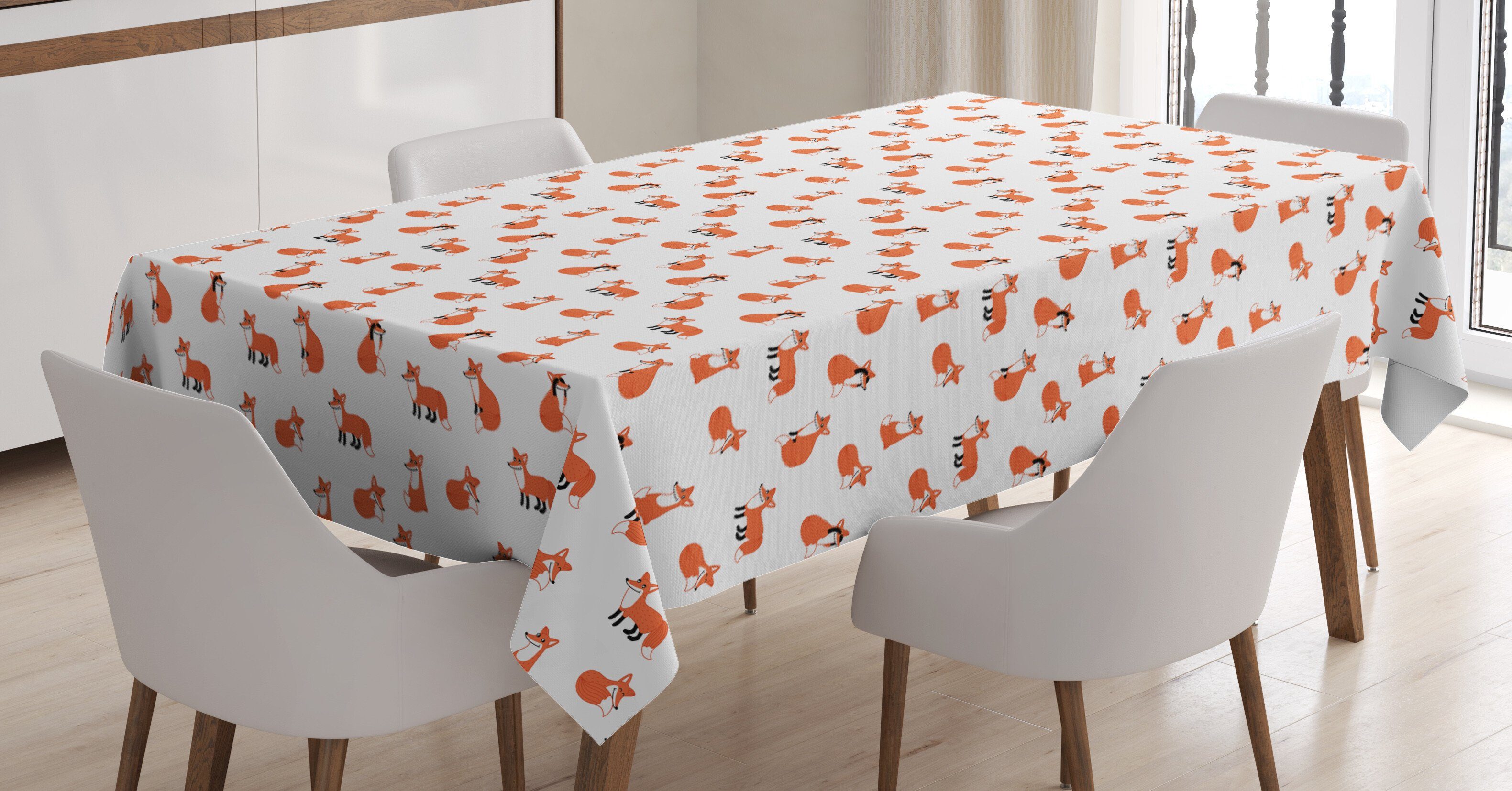 Abakuhaus Tischdecke Farbfest Waschbar Für den Außen Bereich geeignet Klare Farben, Fuchs Cartoon-Tiermuster