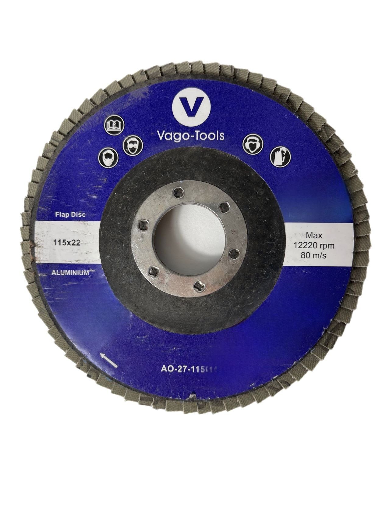 VaGo-Tools Schleifscheibe Fächerschleifscheiben 115mm flach P100 Braun 50x, (Packung)