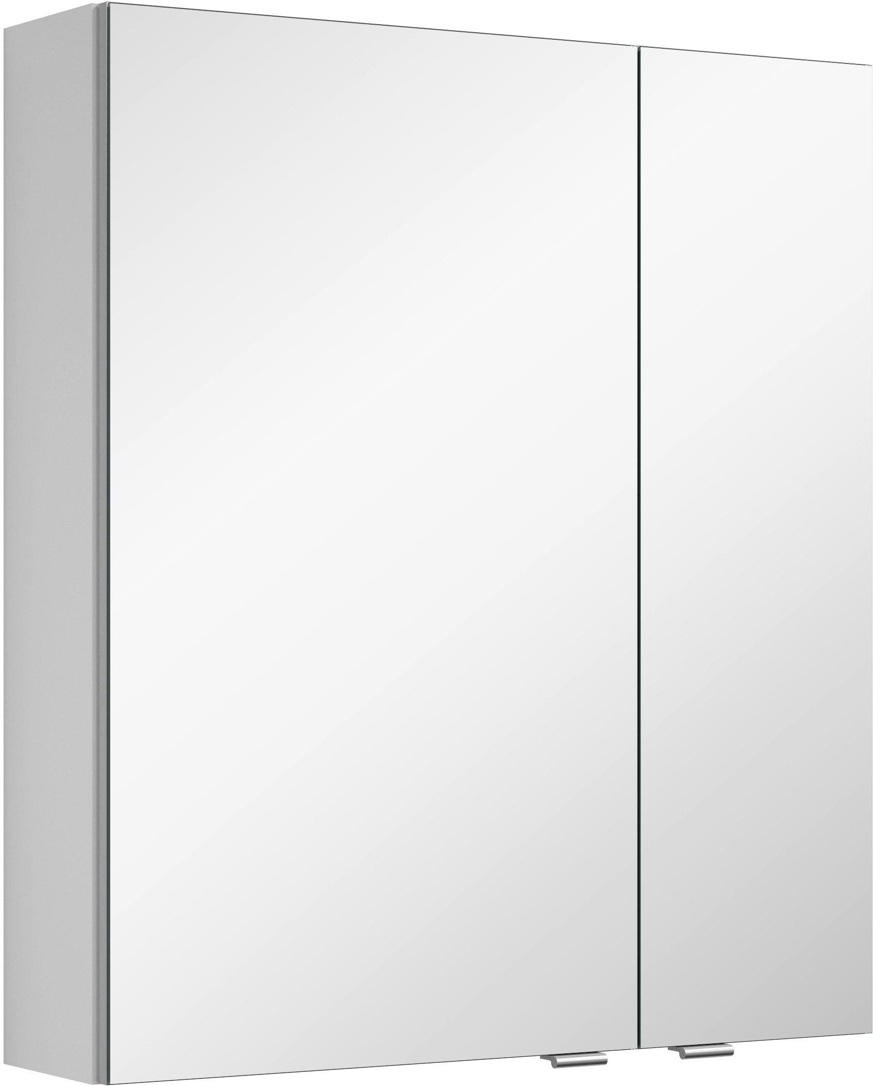 verspiegelten 3980 Spiegelschrank Maße 60/17,6/68,2 doppelseitig MARLIN Türen, (B/T/H): vormontiert, cm mit