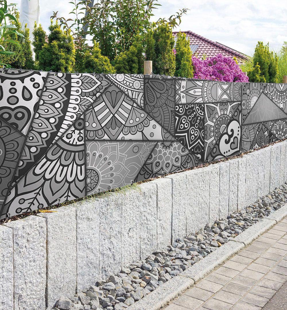 Thumbnail - MyMaxxi Sichtschutzzaunmatten Zaunbanner Buntglasfenster schwarz weiß Sichtschutz Garten Zaun, (Bambus grün)