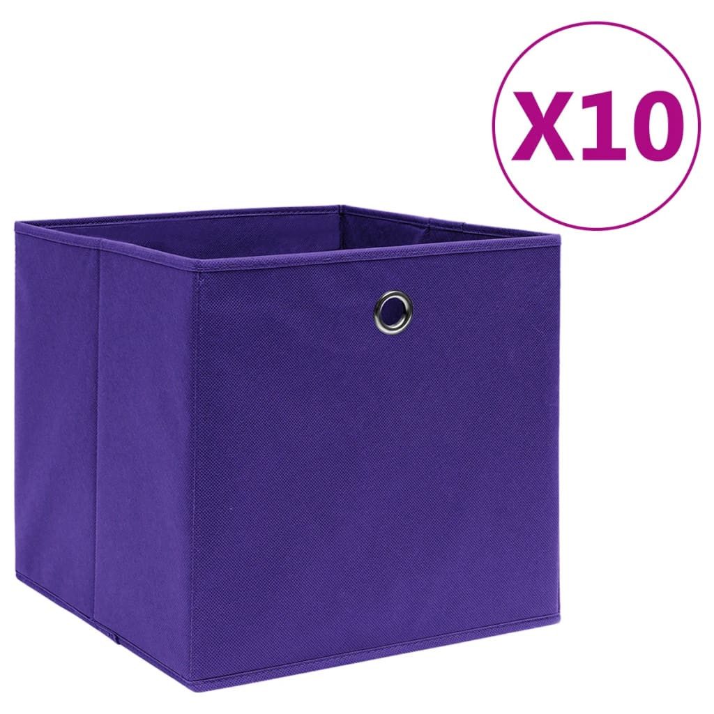 vidaXL Aufbewahrungsbox, Aufbewahrungsboxen 10 Stk. Vliesstoff 28x28x28 cm Lila