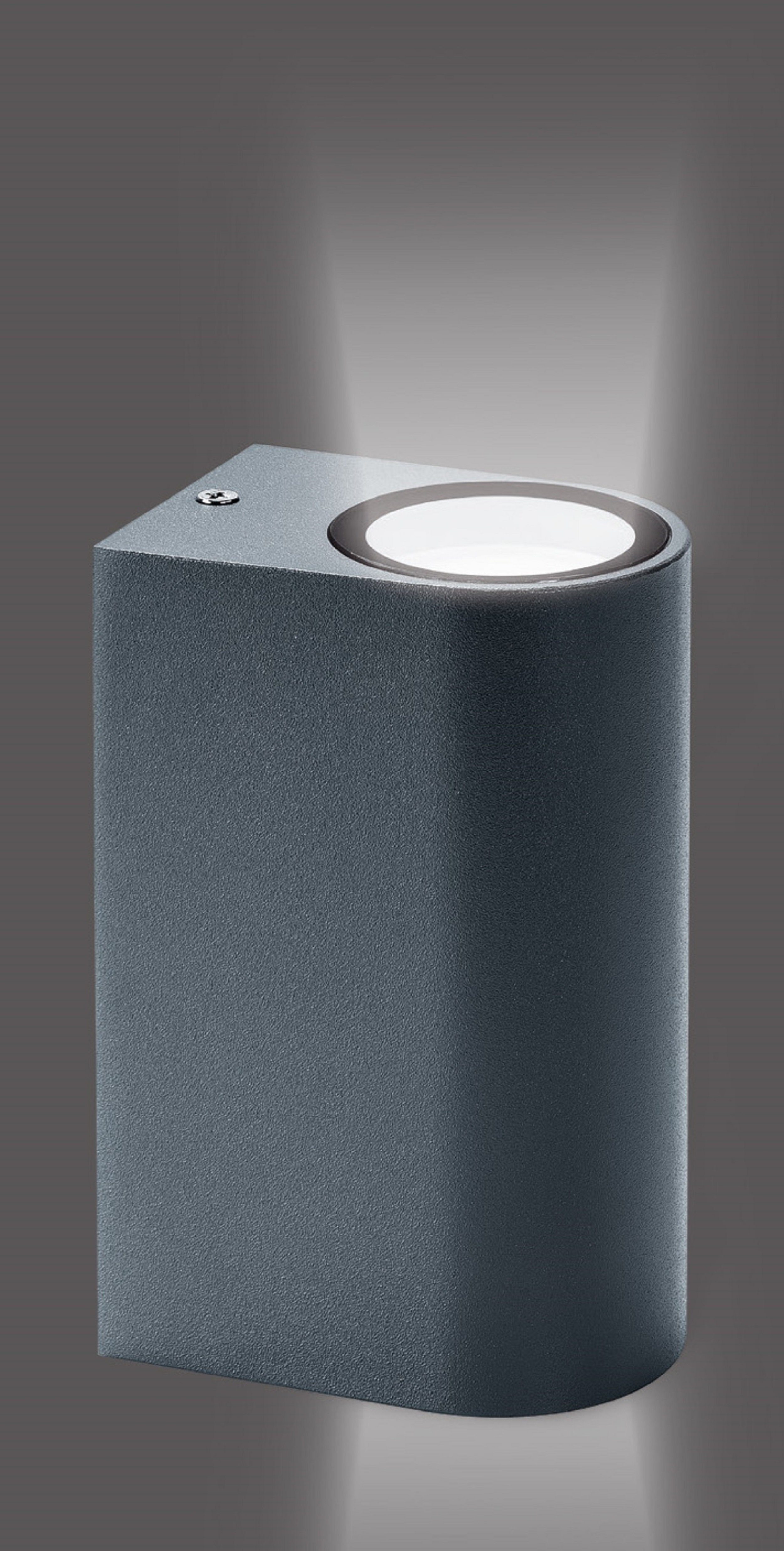 TRANGO LED Außen-Wandleuchte, Helligkeitssensor, 8012-RSAL LED UP & DOWN IP günstig online kaufen