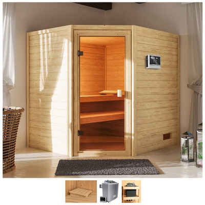 welltime Sauna Trixi, BxTxH: 195 x 169 x 187 cm, 38 mm, 4,5-kW-Ofen mit ext. Steuerung