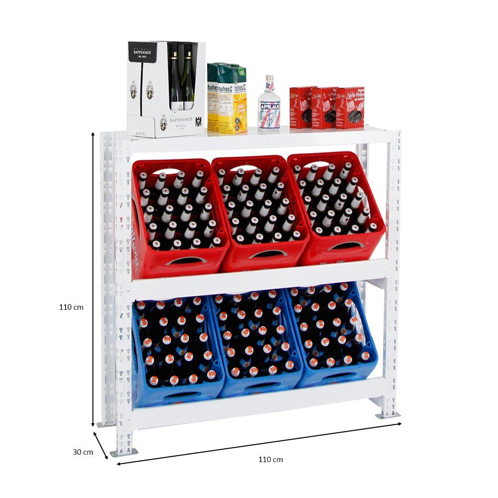 Getränkekistenregal Farben + PROREGAL® Standregal Board, 6 Tegernsee XL, Kisten Versch.