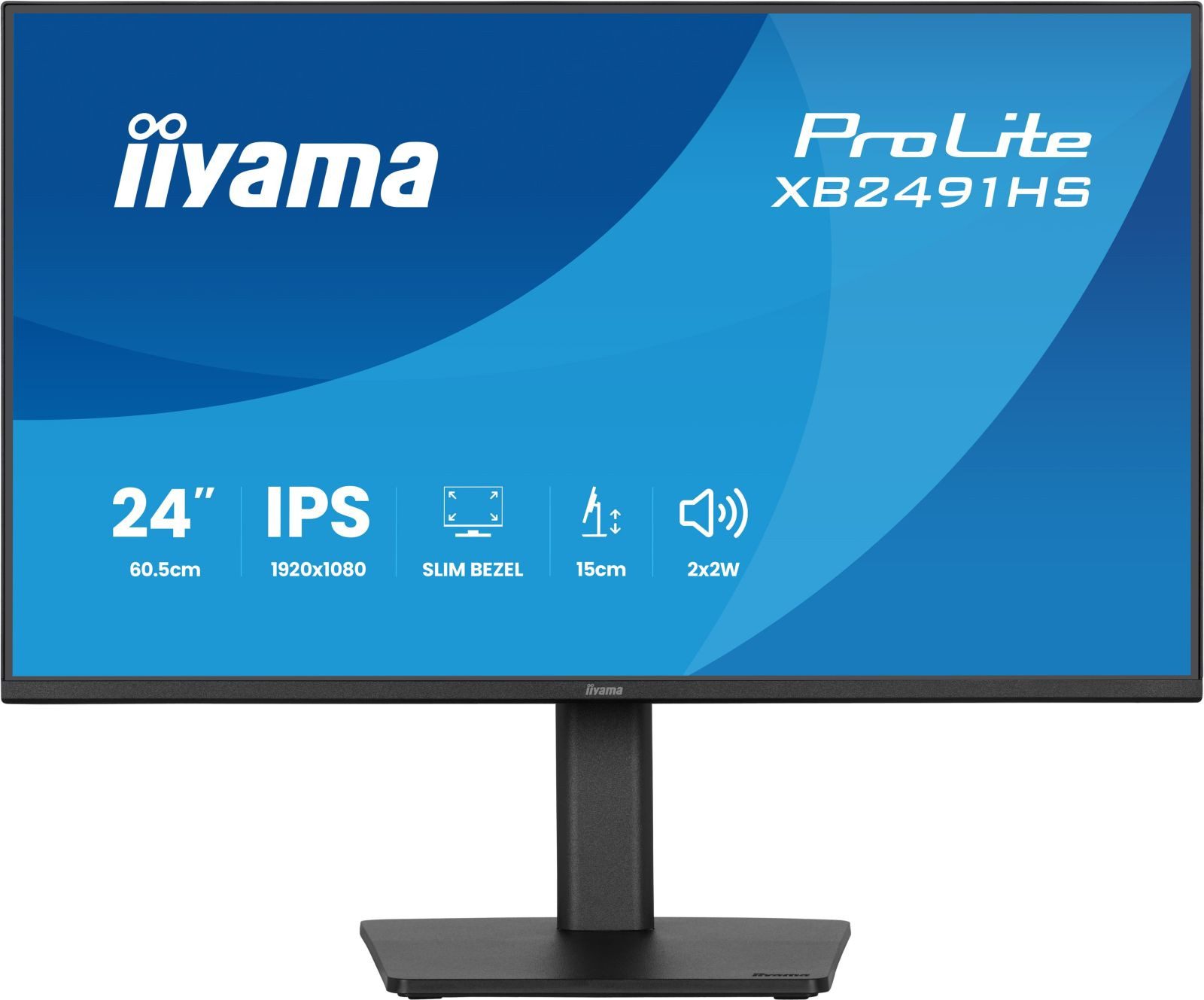 Iiyama XB2491HS-B1 TFT-Monitor (1920 x 1080 px, Full HD, 120 Hz, IPS, Adaptive-Sync, Lautsprecher, HDCP, Pivot, Höhenverstellbar)