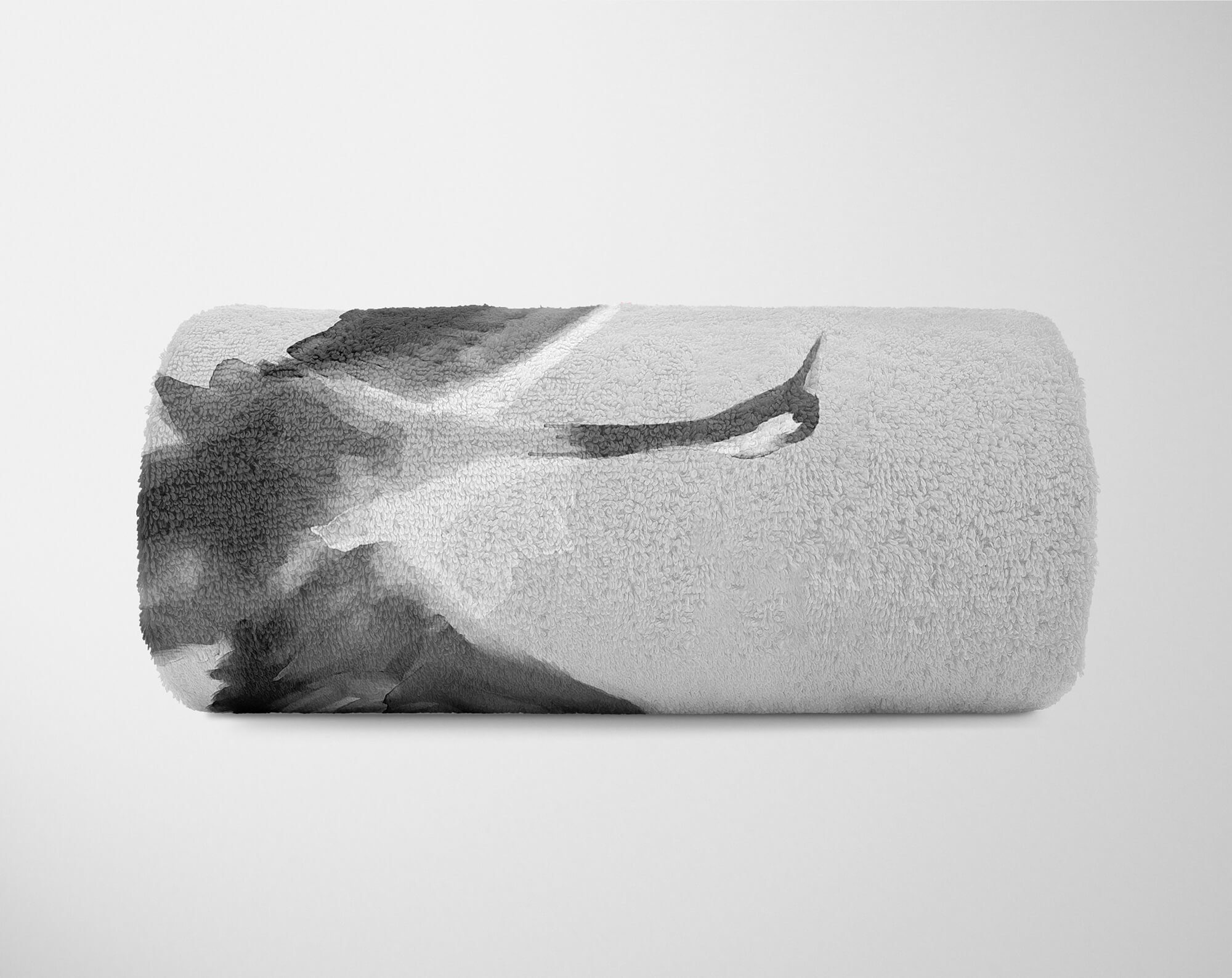 Sinus Kranich Strandhandtuch Art Baumwolle-Polyester-Mix Kuscheldecke Handtuch Saunatuch Handtuch Motiv Handtücher (1-St), Grau Kunstvoll,
