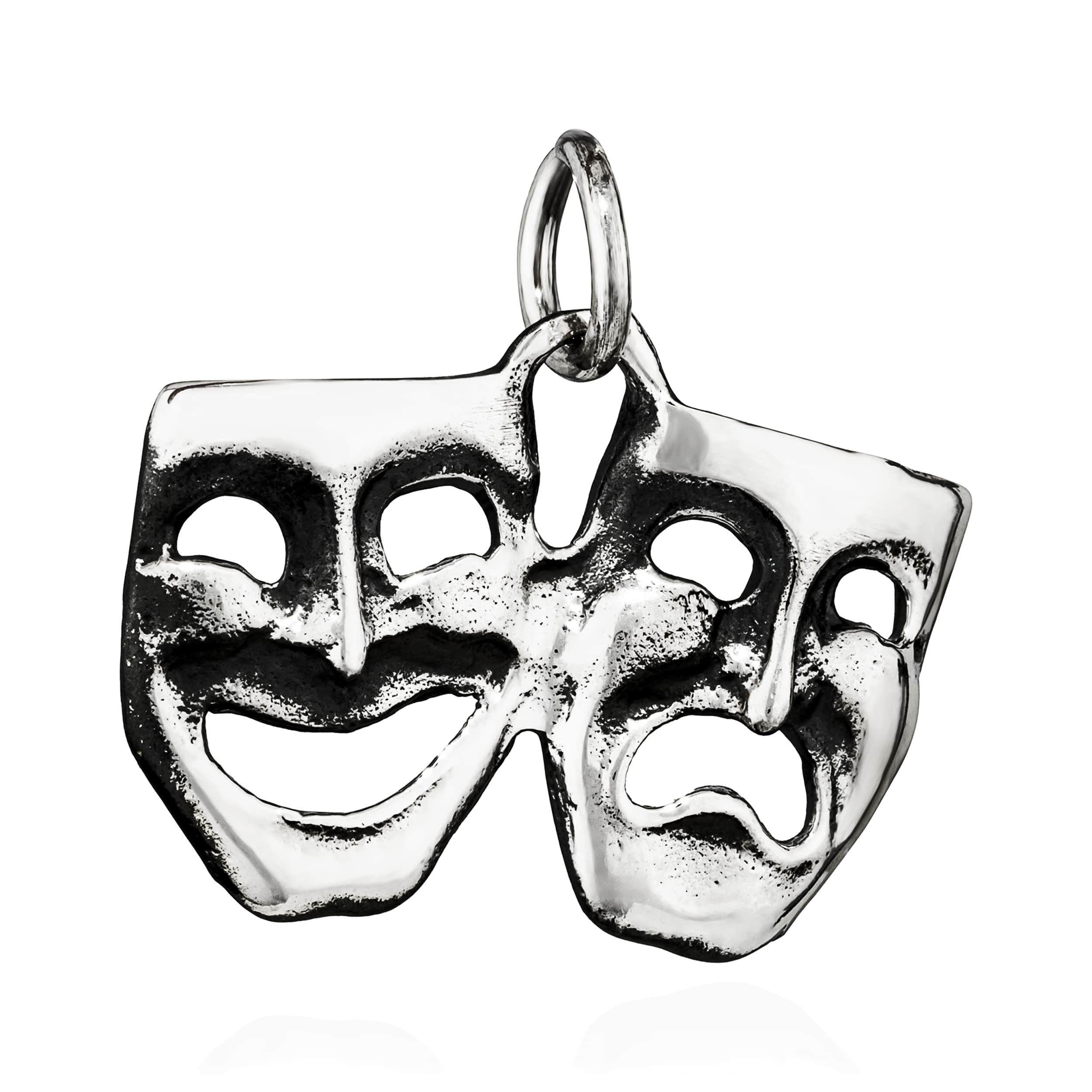 NKlaus Kettenanhänger Kettenanhänger Theatermasken Visa 925 Silber Drama Eleganz — Empfehlung für Maskenball für Eleganz