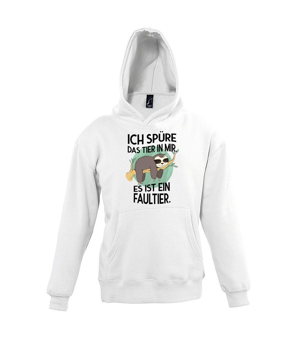 Kapuzenpullover Das Tier in mir Faultier Kinder Hoodie Pullover für Jungen & Mädchen