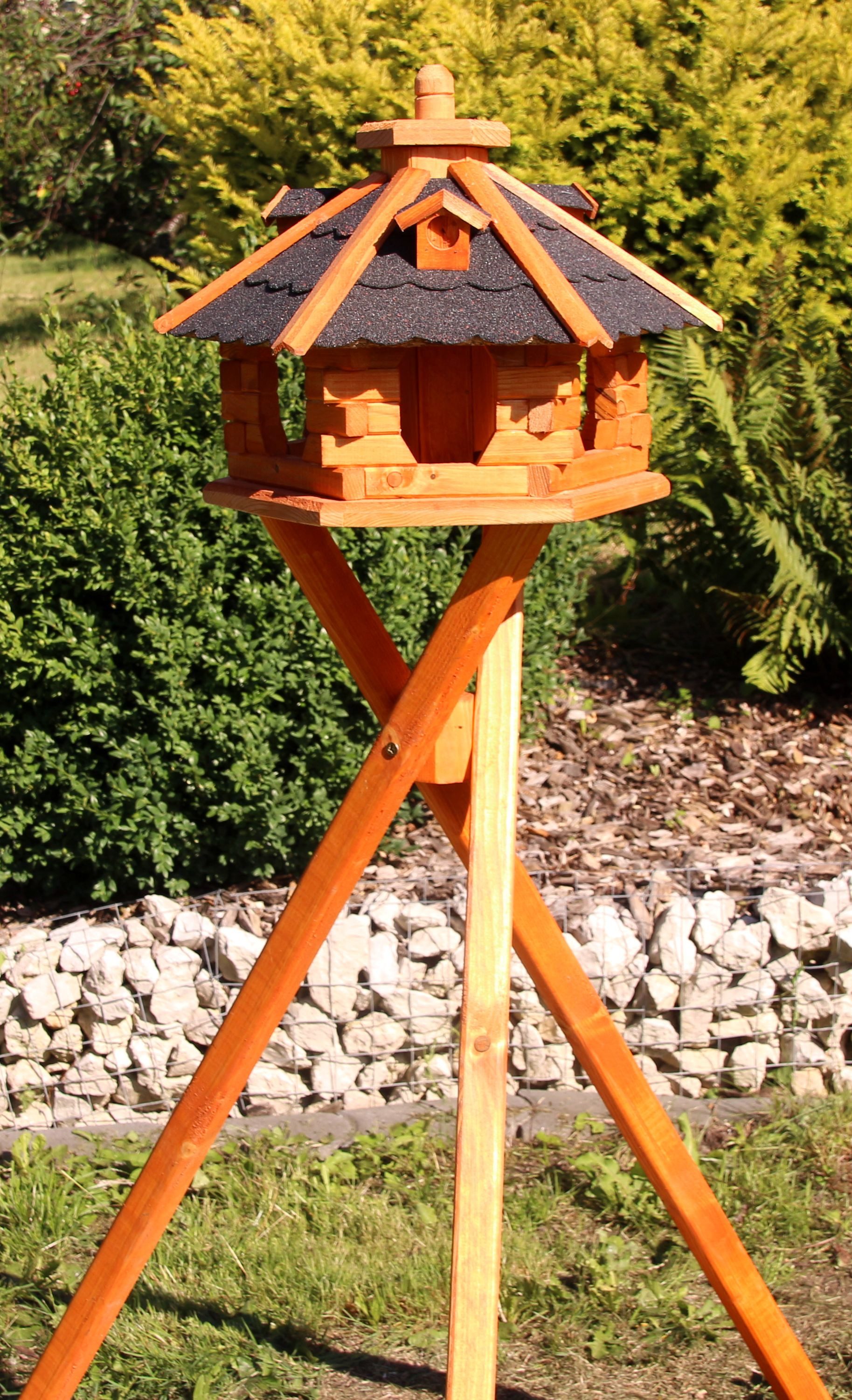 Holzdekoladen Vogelhaus Vogelhaus mit Ständer 48 x 33 cm wetterfest Größe L Typ 4