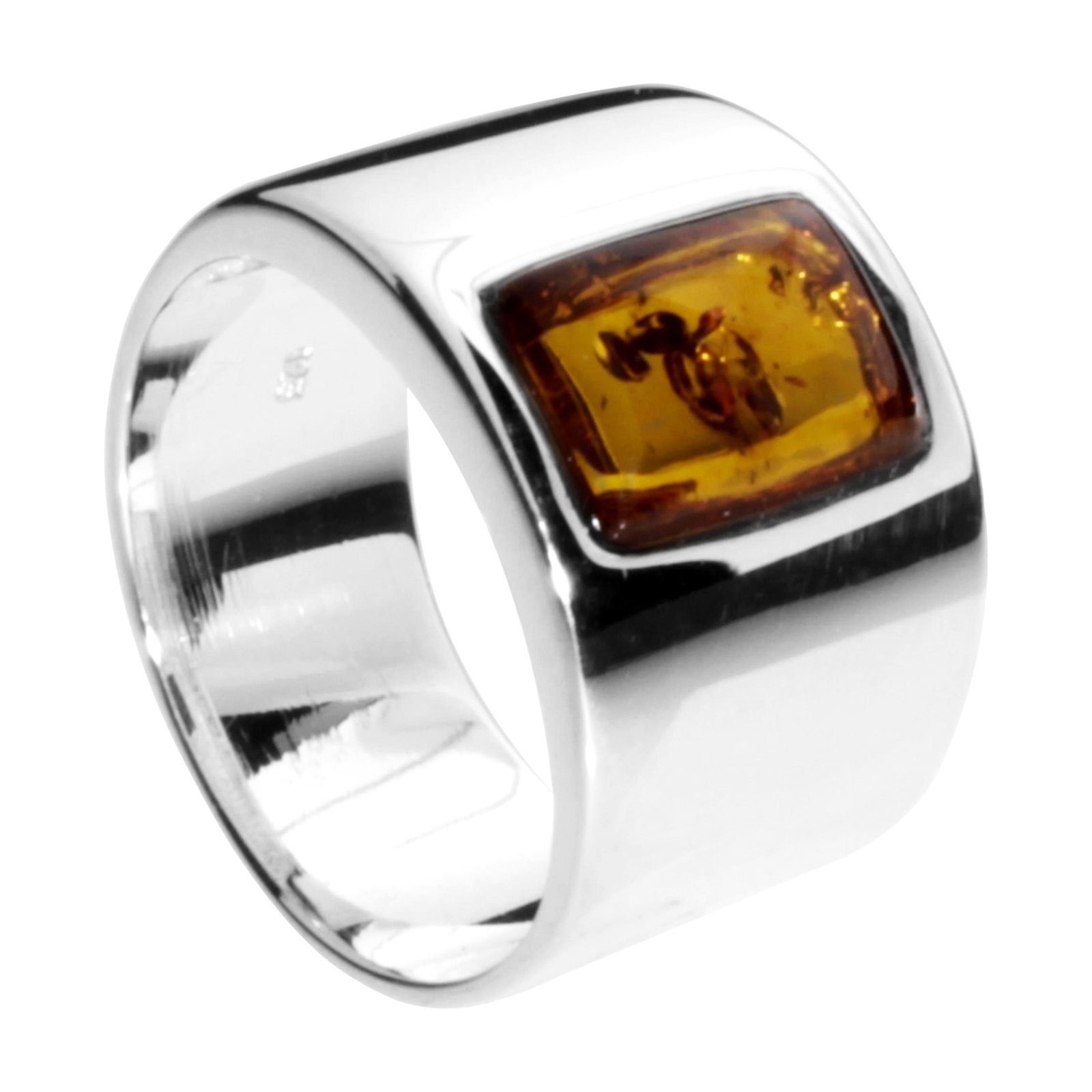 OSTSEE-SCHMUCK Silberring - Feikje - Silber 925/000 - Bernstein (1-tlg)