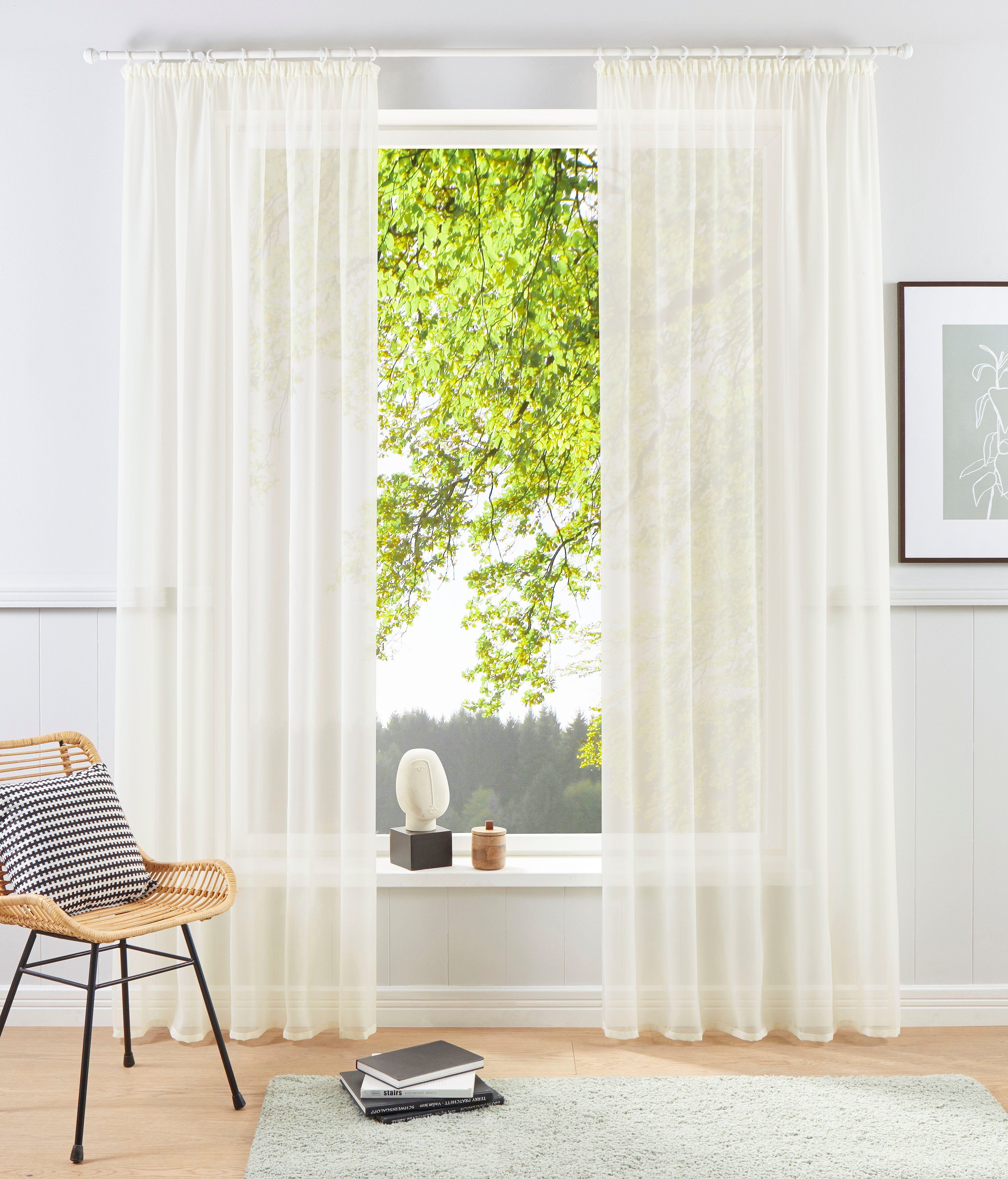 my home Gardine XANA mit Ösen, Kräuselband oder Schlaufen (1 St), Kräuselba günstig online kaufen