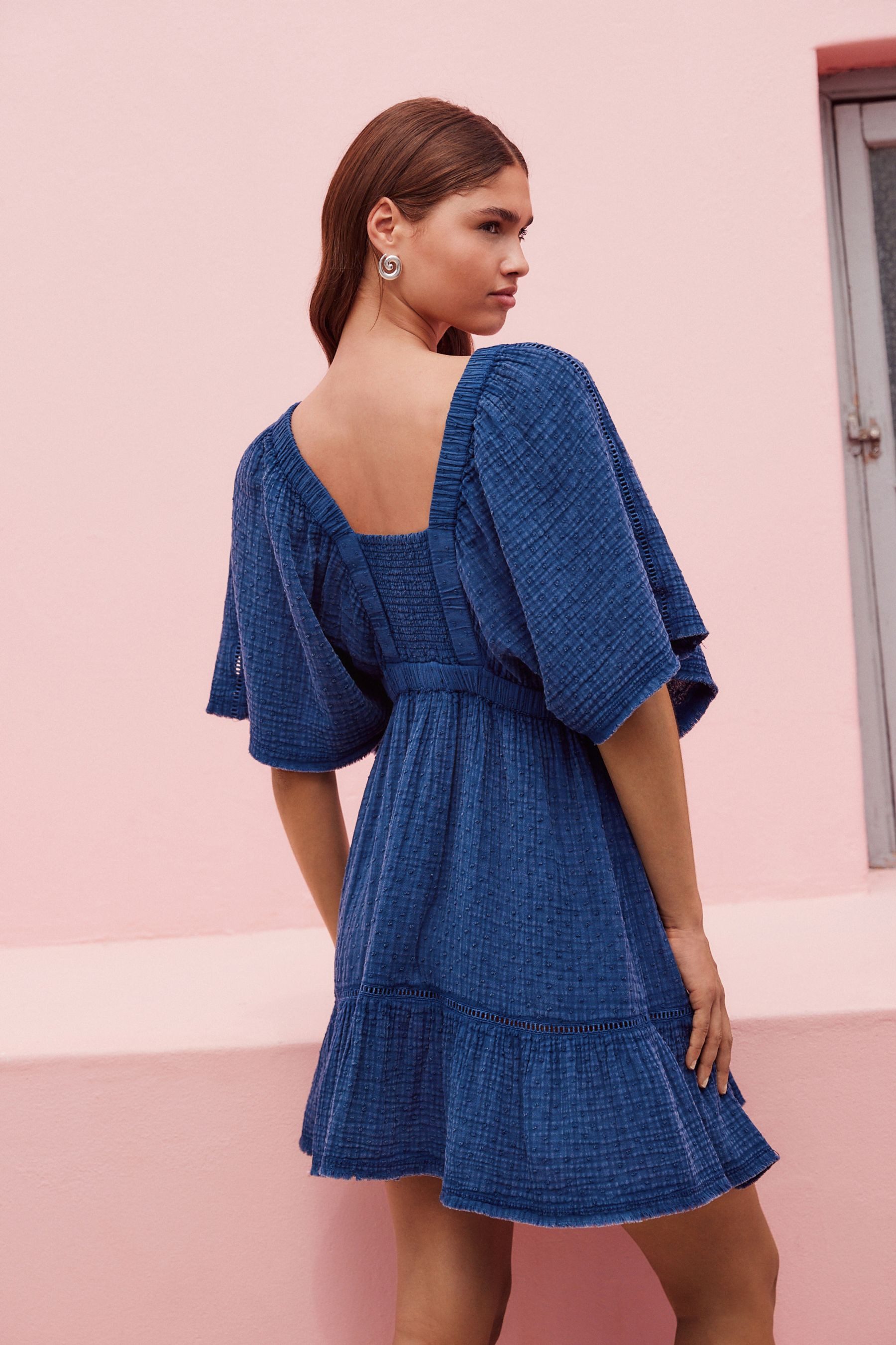 Next Minikleid Strukturiertes Minikleid aus 100 günstig online kaufen